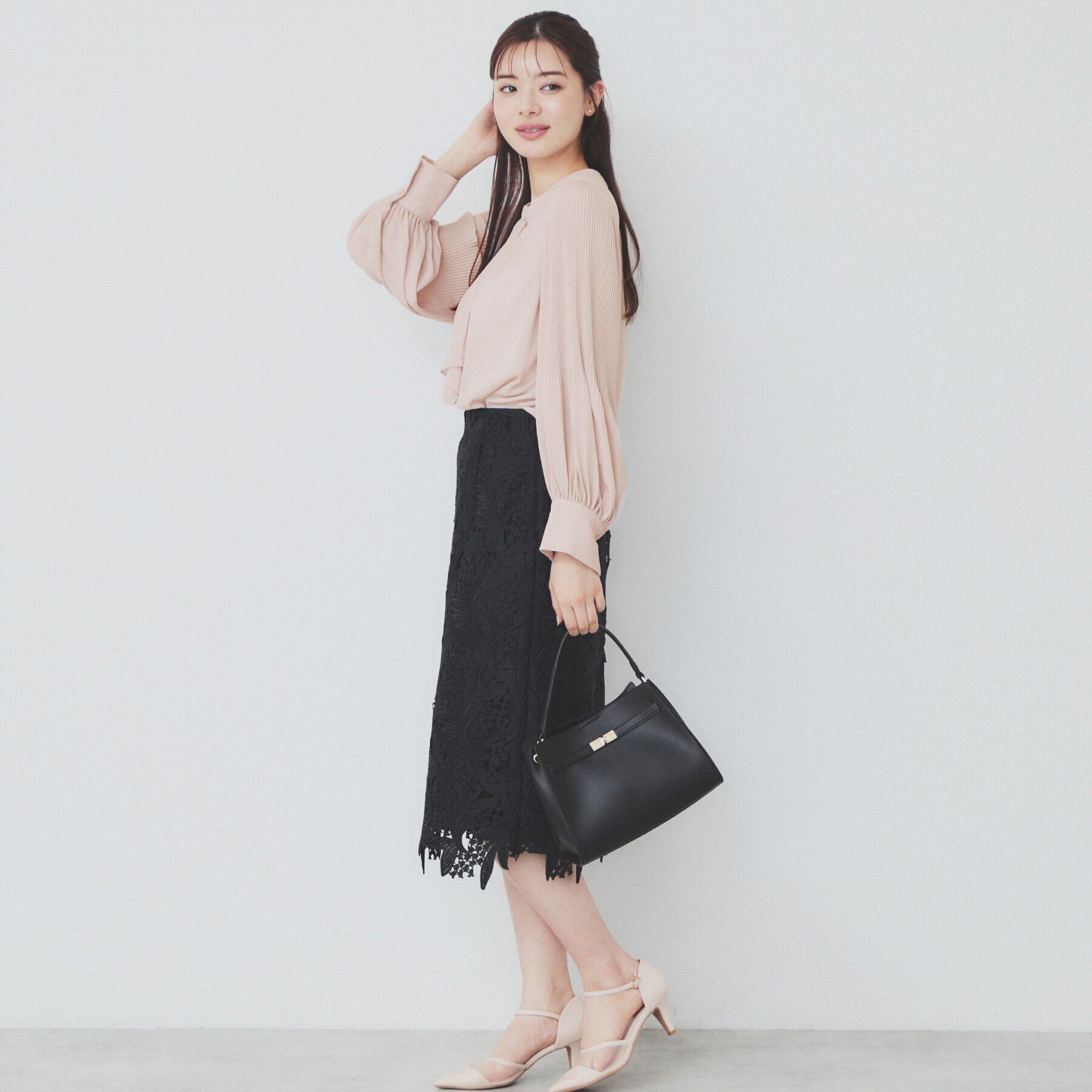 index「ボウタイプリーツスリーブ柄アソートブラウス【洗濯機可・イージーアイロン】」|シャツ・ブラウス|