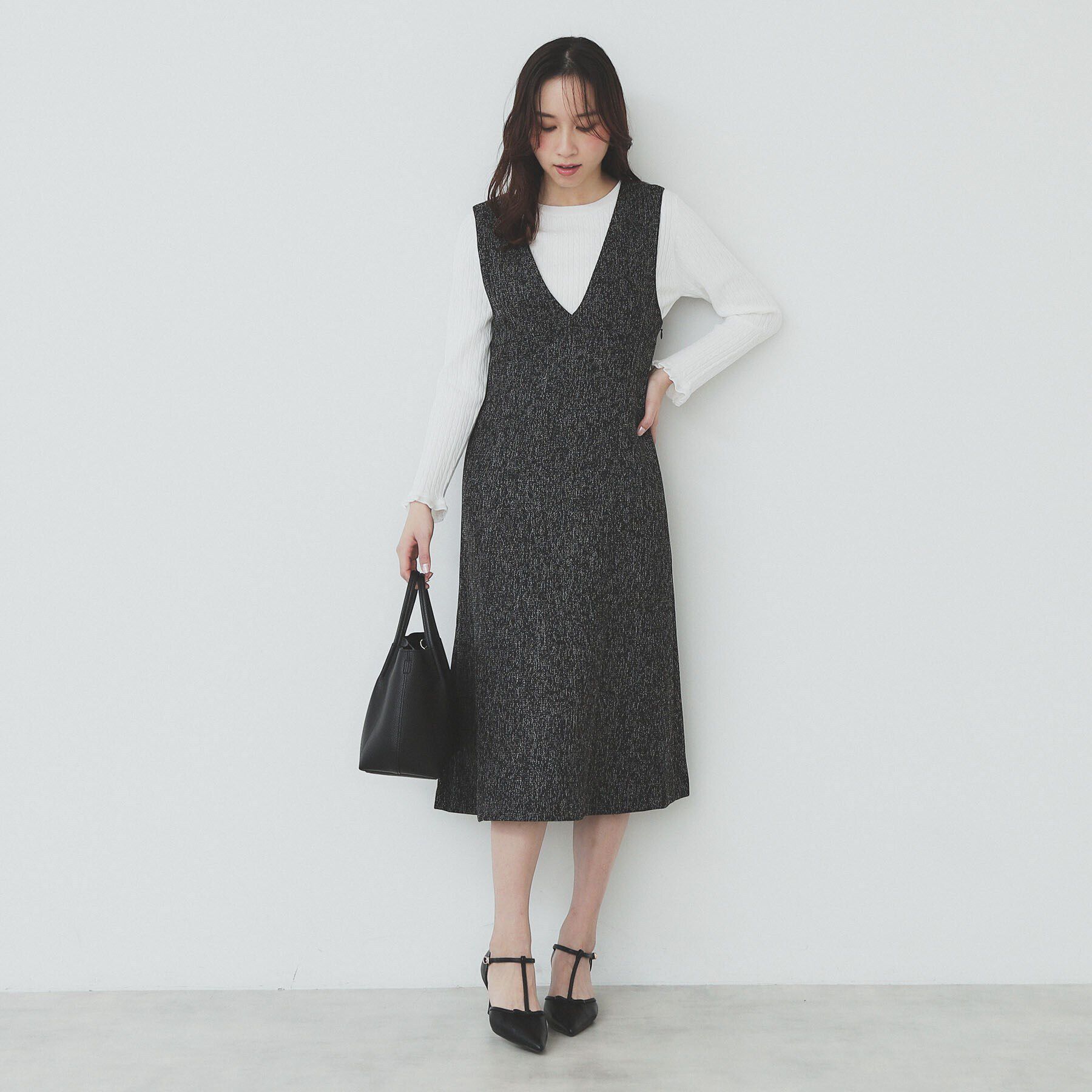 index「サマーツイードジャンパースカート【洗濯機洗い可/イージーアイロン】」|ワンピース|