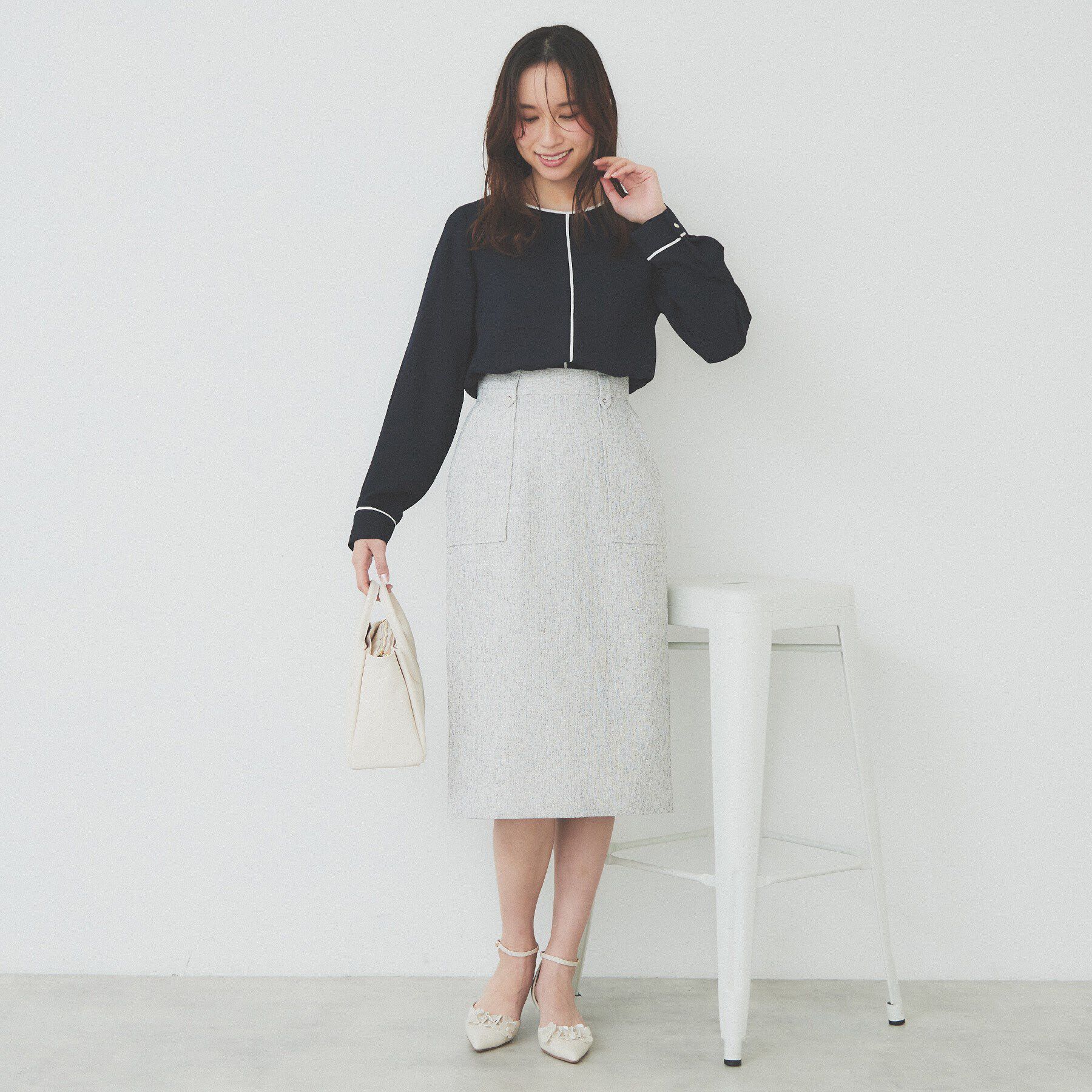 index「サマーツイードタイトスカート【洗濯機洗い可/イージーアイロン】」|スカート|