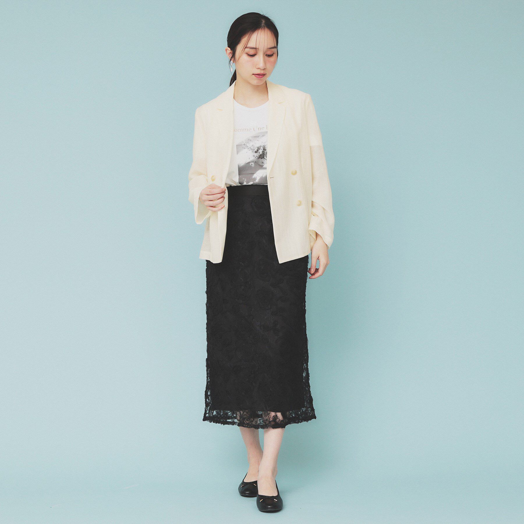 index「麻調シアーダブルブレストテーラードジャケット【洗濯機洗い可】」|テーラードジャケット|