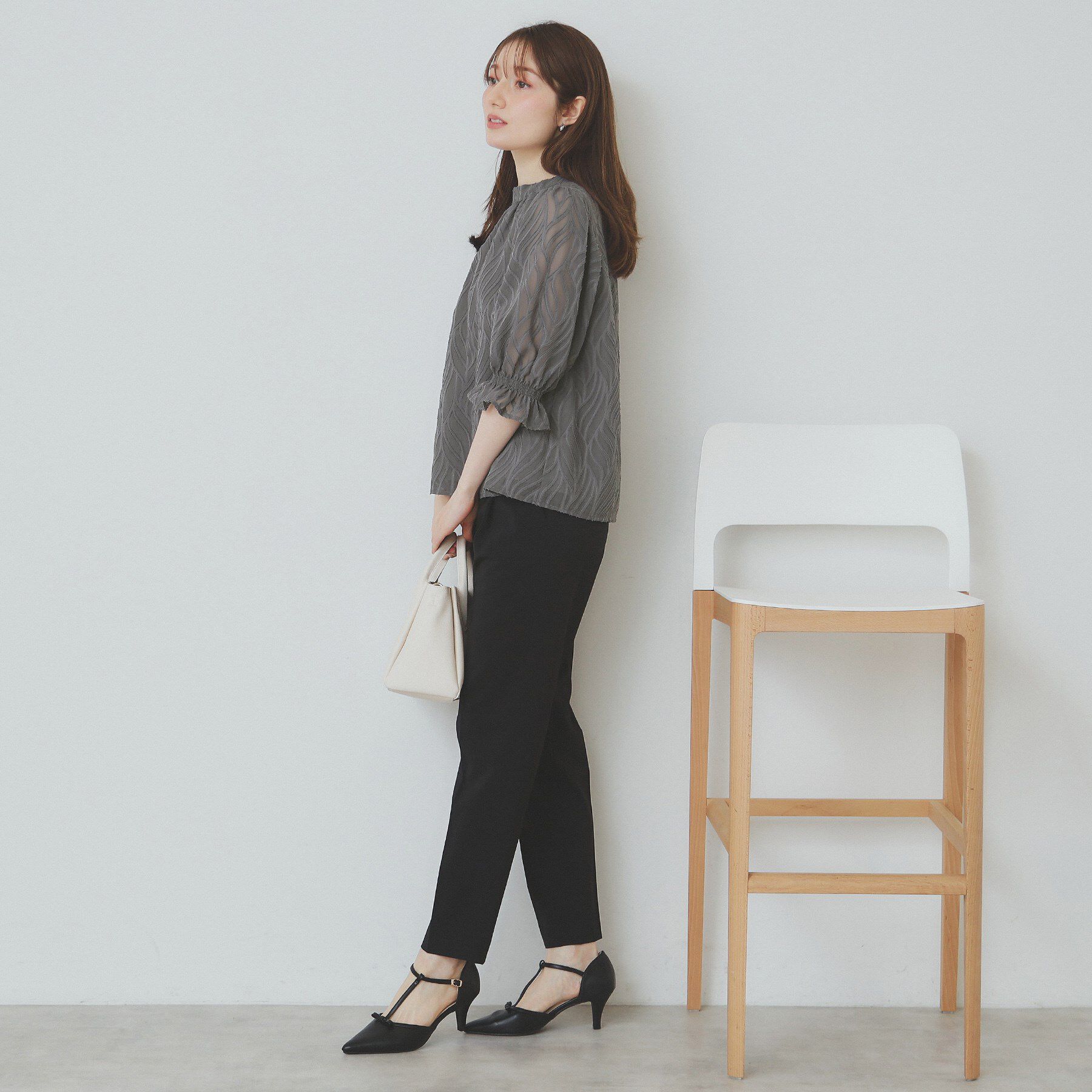 index「リーフカットジャカードブラウス【洗濯機洗い可/イージーアイロン】」|シャツ・ブラウス|