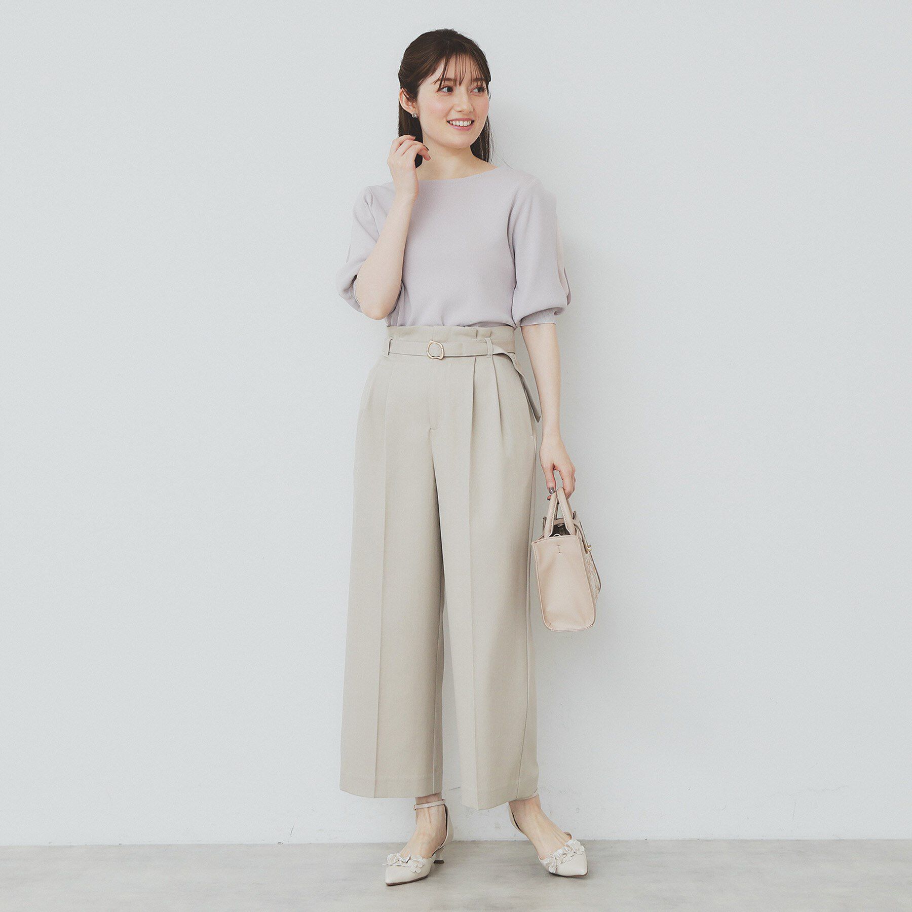 index「《6色展開/XS-LLサイズ》ドライタッチ デザインスリーブニット【洗濯機洗い可/接触冷感/抗ピル】」|ニット・セーター|