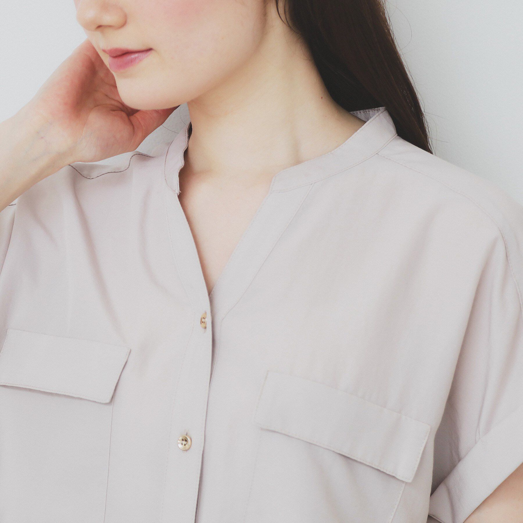 index「ダブルポケットスキッパーブラウス【洗濯機洗い可/イージーアイロン】」|シャツ・ブラウス|
