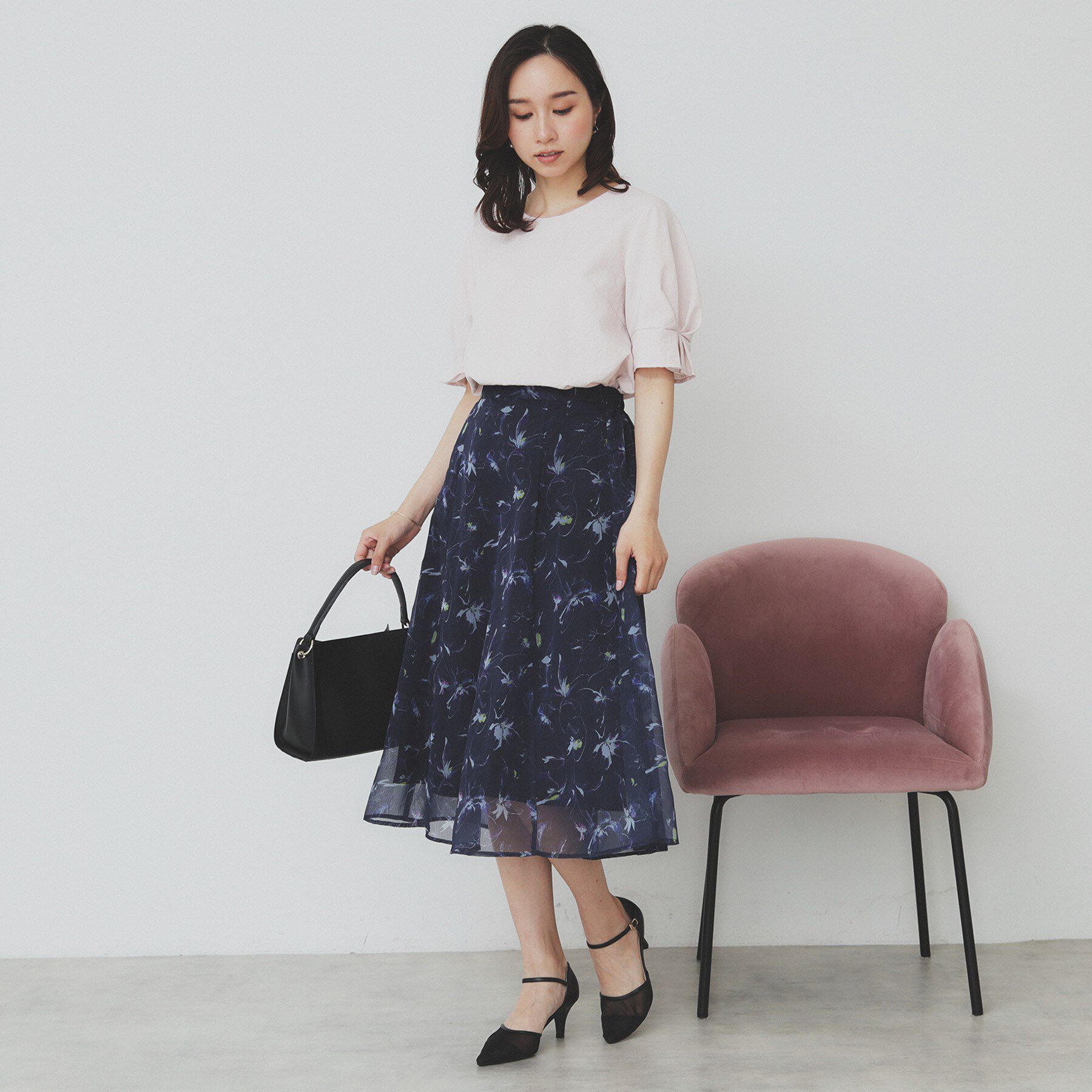 index「シアーフラワーフレアスカート【洗濯機洗い可】」|スカート|