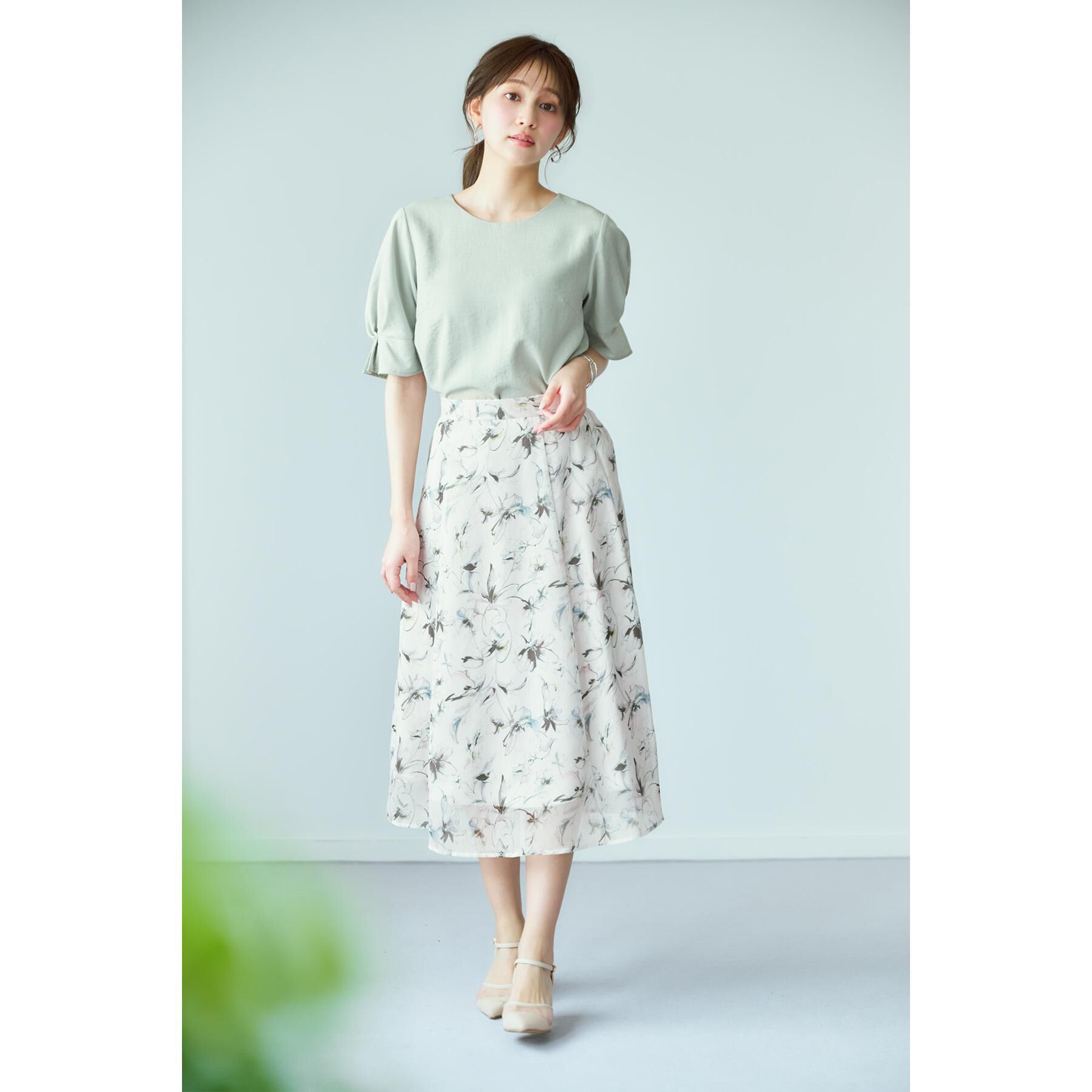 index「シアーフラワーフレアスカート【洗濯機洗い可】」|スカート|