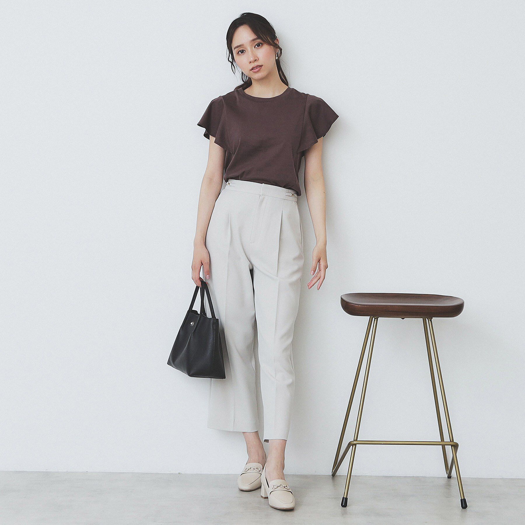 index「《美人百花掲載/XS-3Lサイズ》フレアスリーブバックシャントップス【接触冷感/UVケア/洗濯機洗い」|Tシャツ・カットソー|