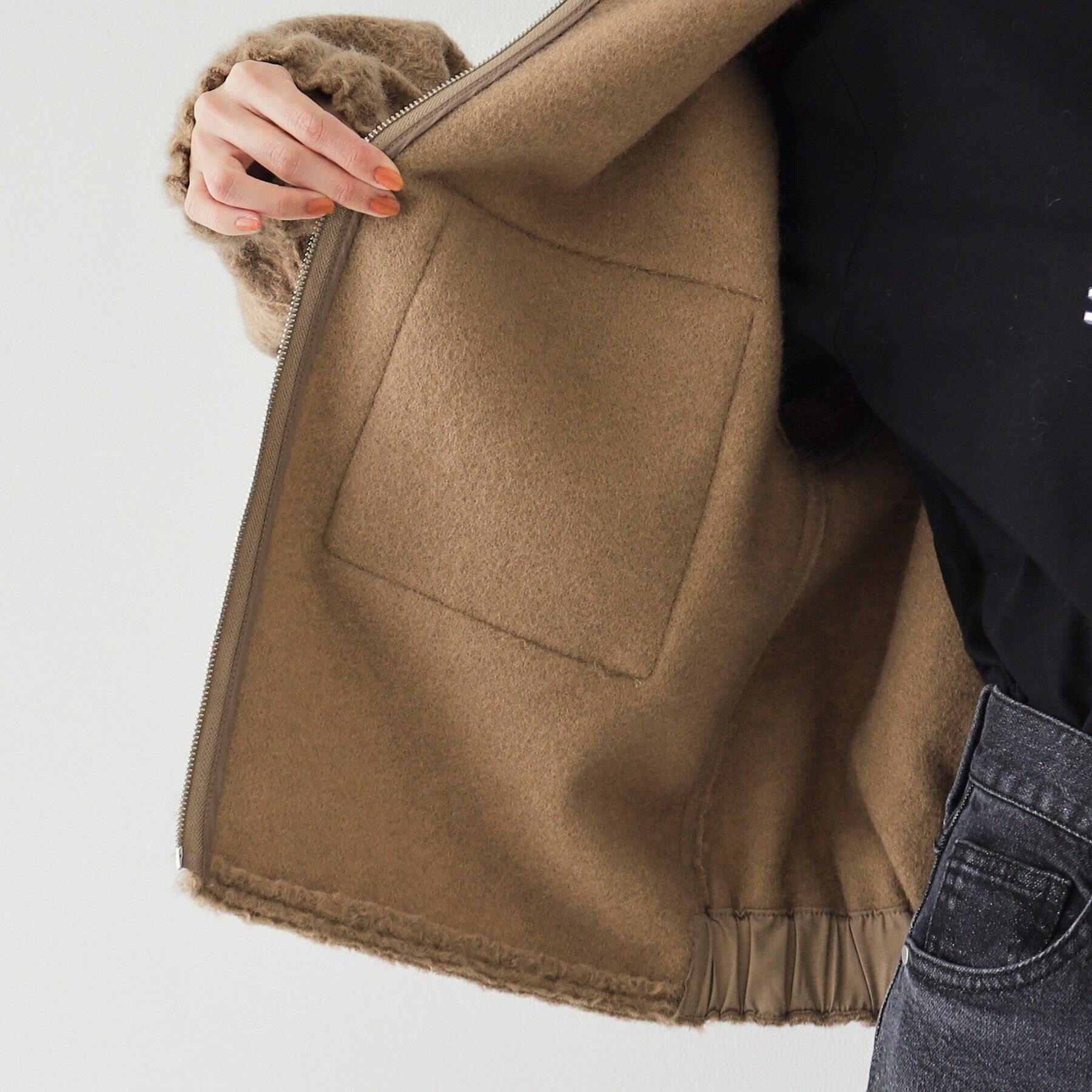 OPAQUE.CLIP「ダブルポケットボアブルゾン【洗濯機洗い可】」|ブルゾン・スタジャン|