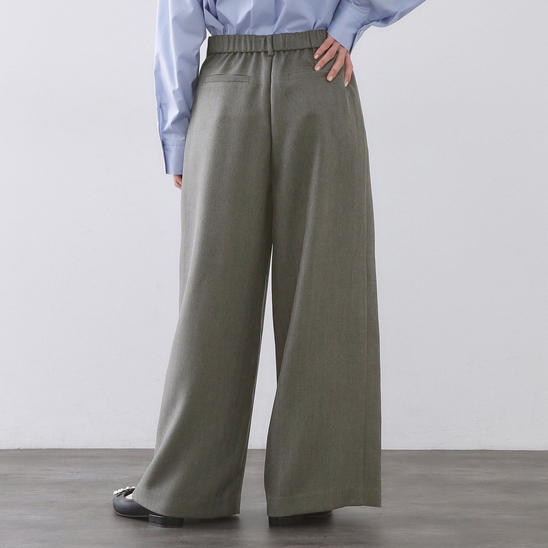 OPAQUE.CLIP「ヘリンボーンタックワイドパンツ【洗濯機OK】」|その他|