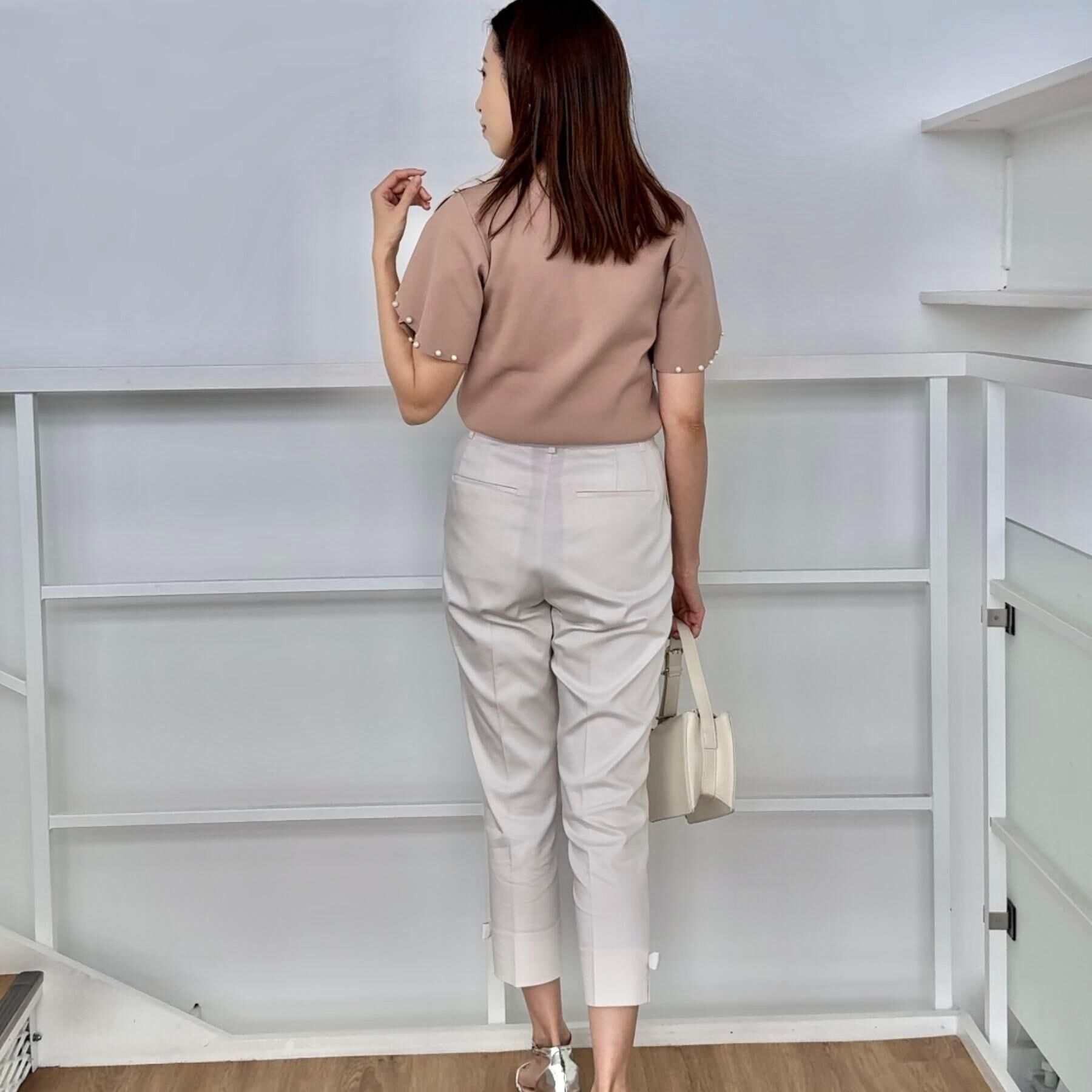 Couture broach「【スッキリ見え・美脚・通勤】リボンポイントサテストパンツ」|その他|