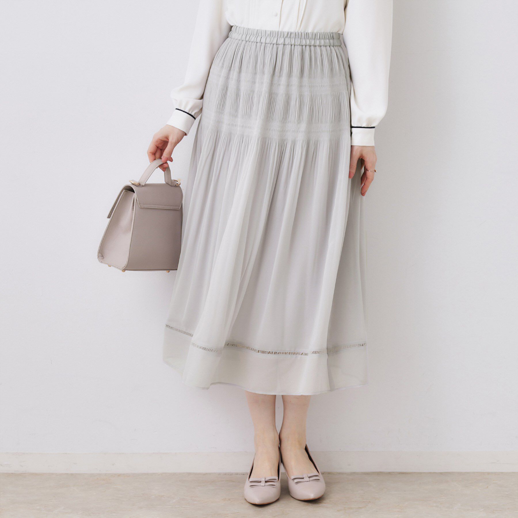 Couture broach「【ハレの日・通勤】マジョリカプリーツスカート」|スカート|