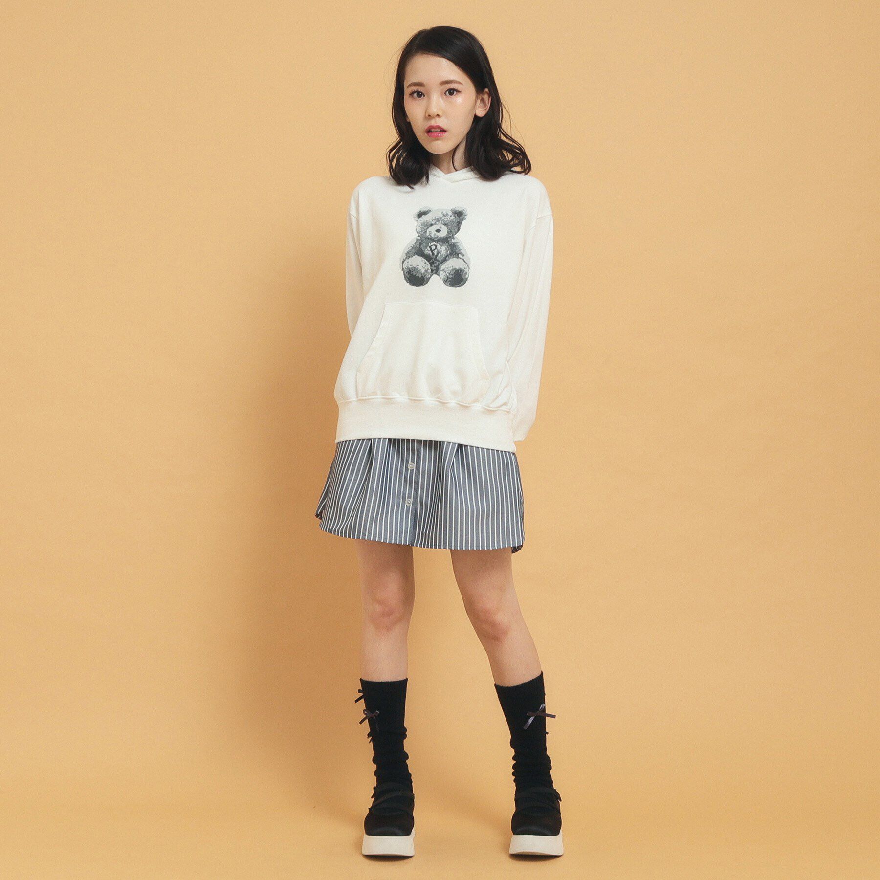 PINK-latte「【インナー付き】ストライプシャツスカート」|スカート|