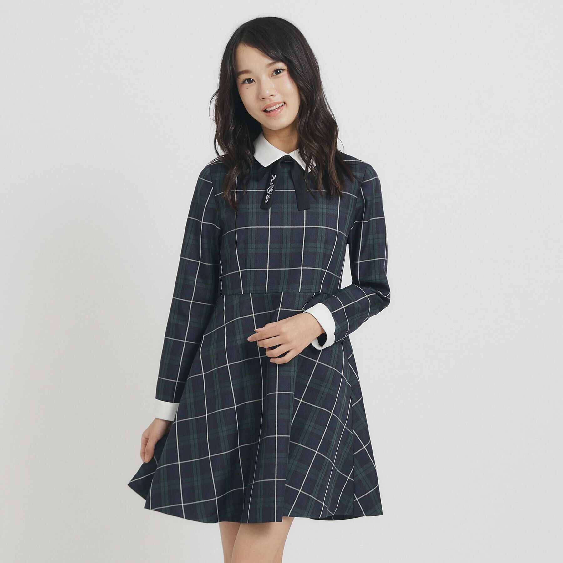 PINK-latte「【オケージョン・フォーマル】衿付きワンピース」|ワンピース|グリーン(222)