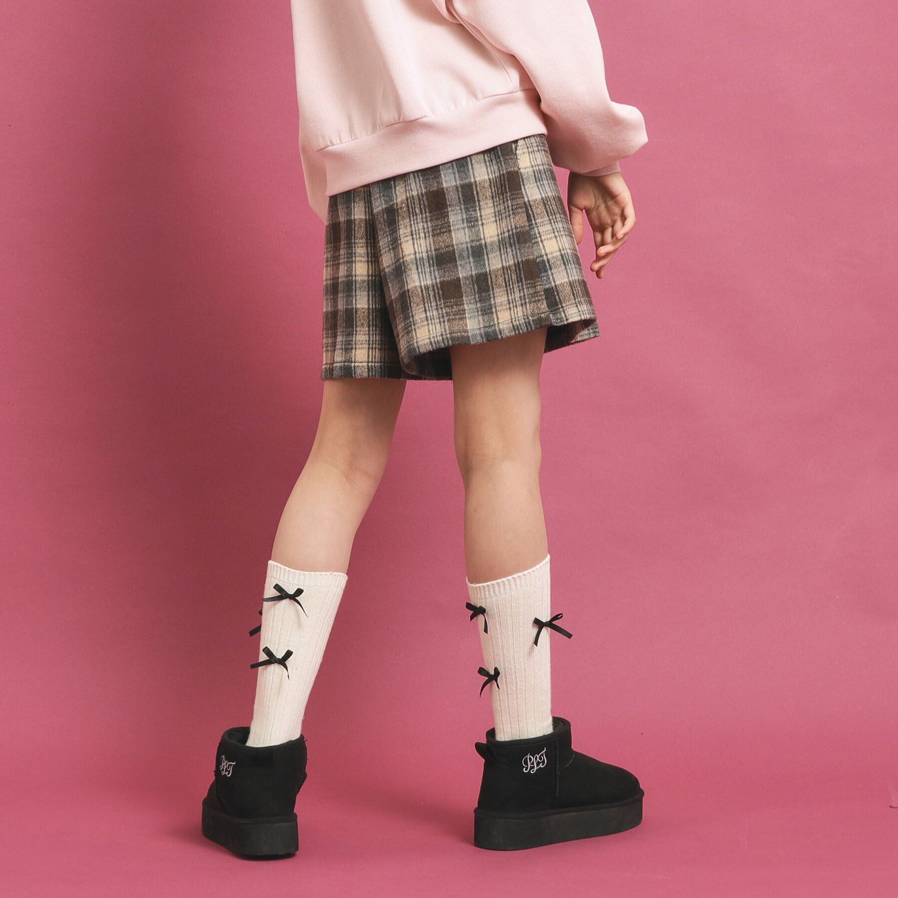 PINK-latte「シャギーショートパンツ」|キュロット|