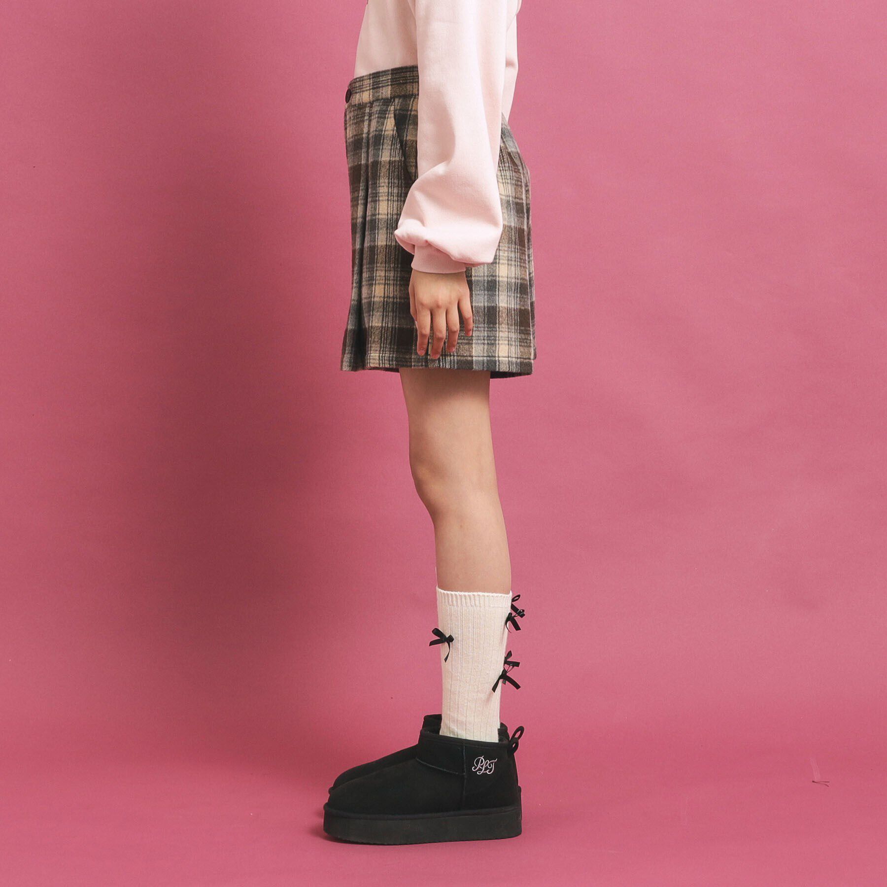 PINK-latte「シャギーショートパンツ」|キュロット|