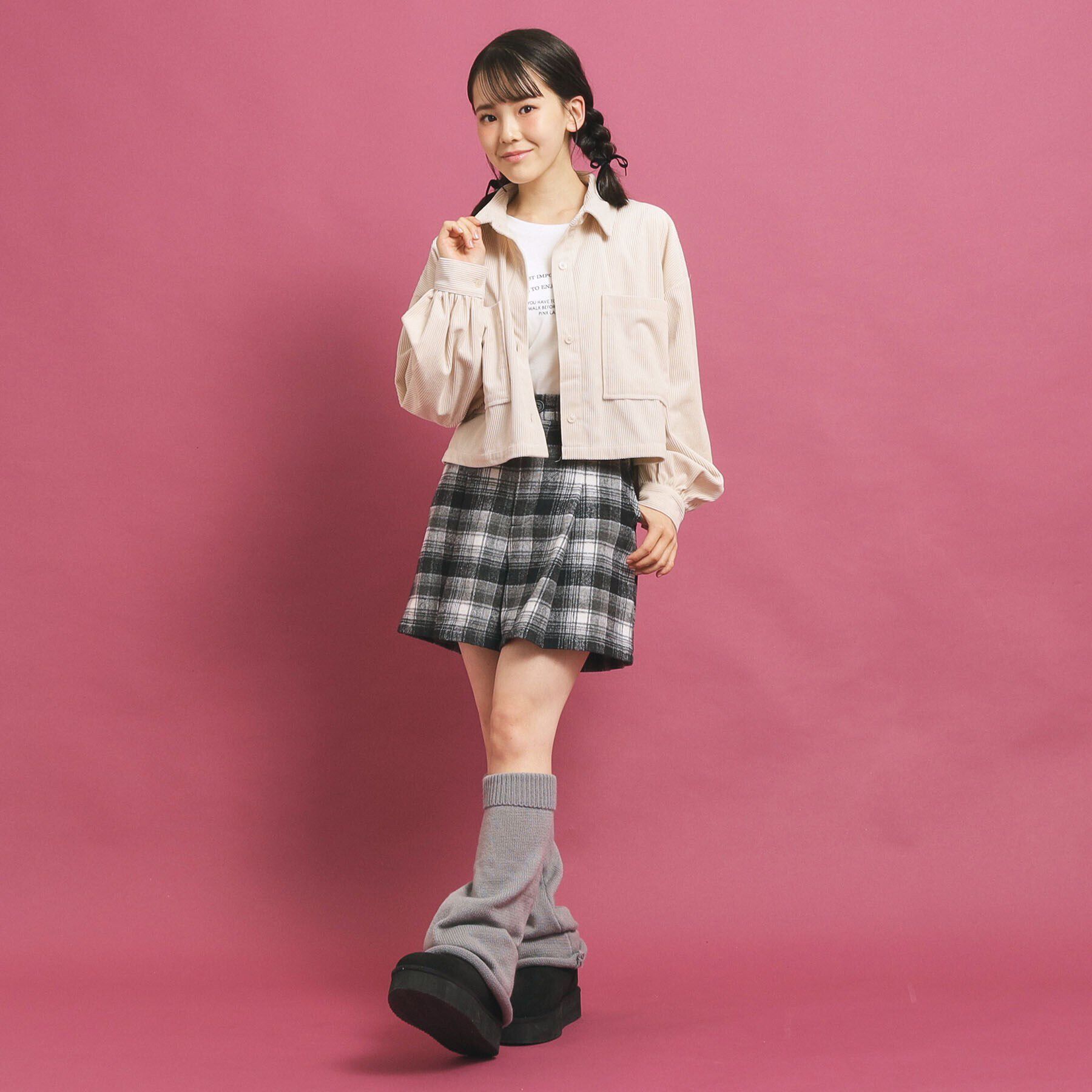PINK-latte「シャギーショートパンツ」|キュロット|
