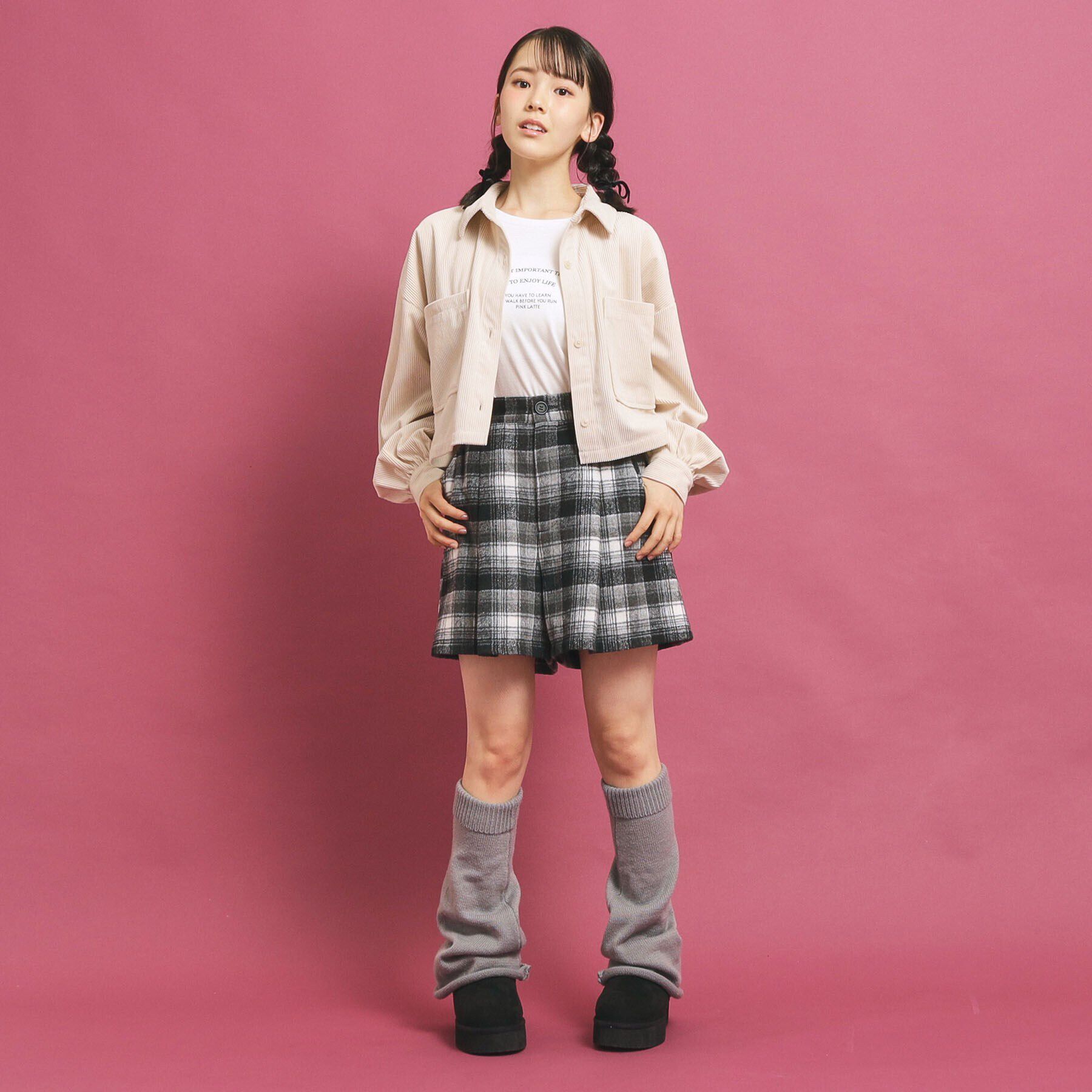 PINK-latte「シャギーショートパンツ」|キュロット|