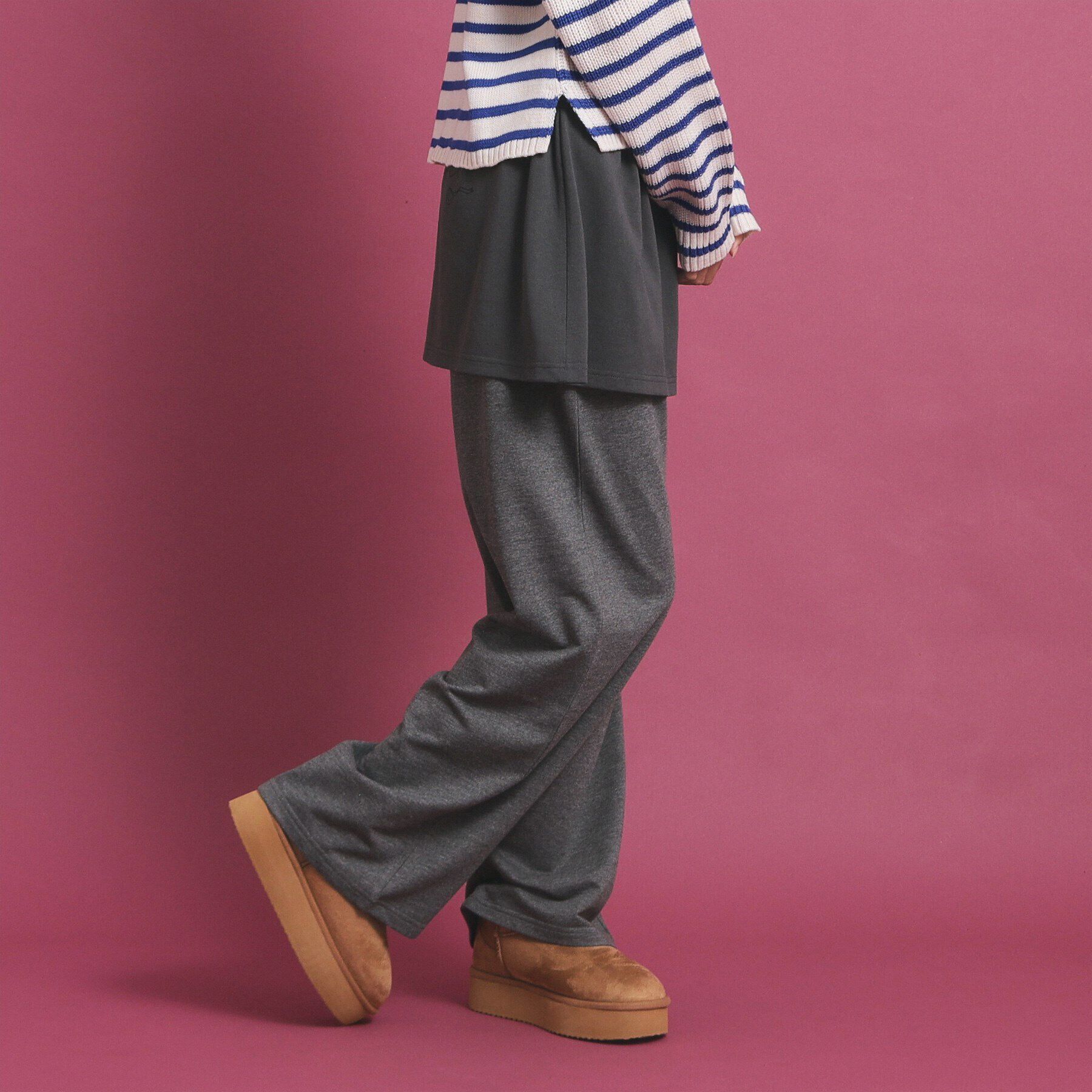 PINK-latte「バックプリントスカート付レイヤードパンツ」|その他|