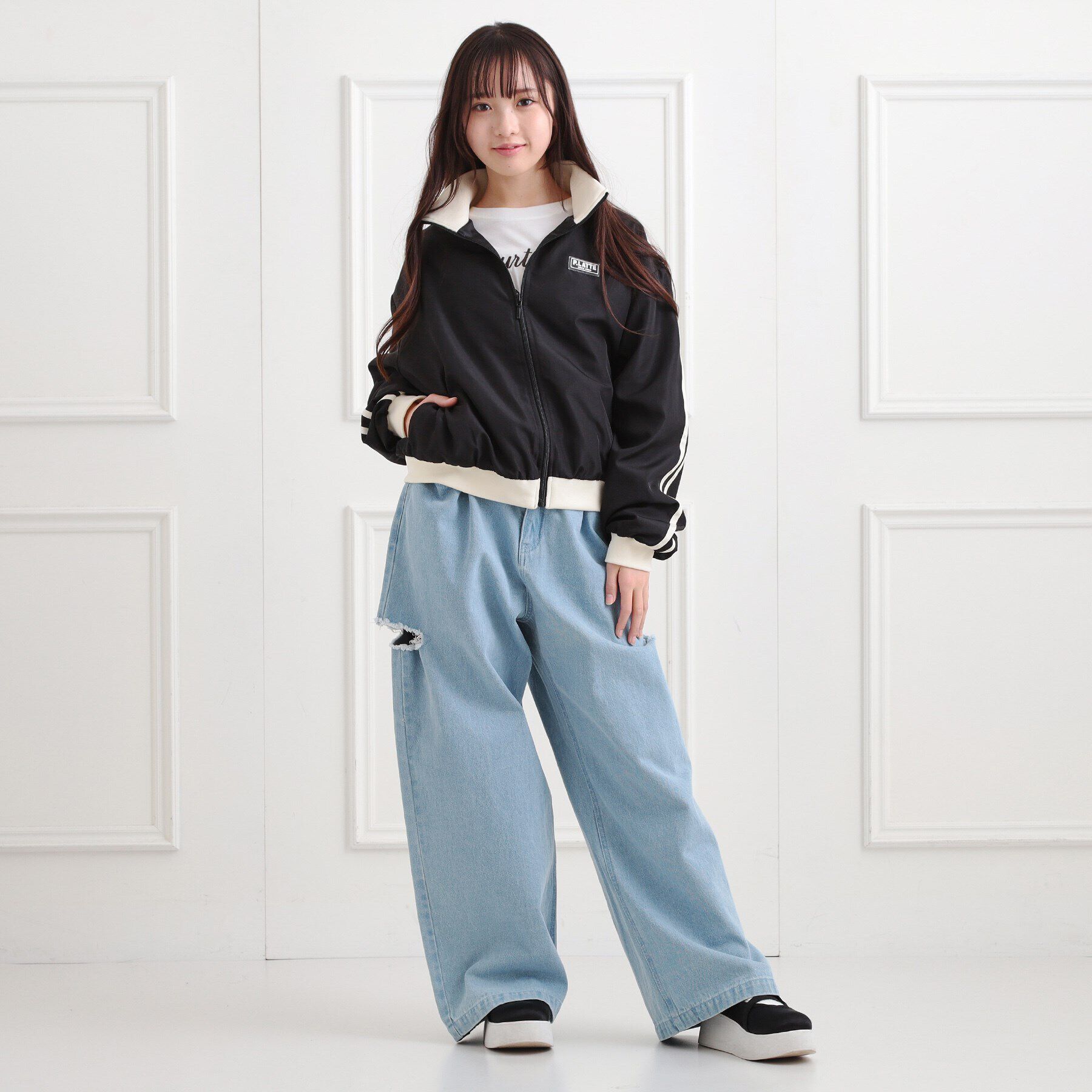 PINK-latte「トラックジャケット」|ブルゾン・スタジャン|