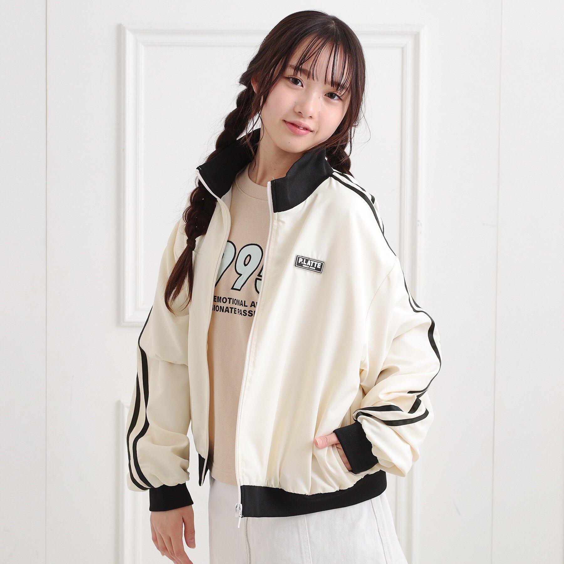PINK-latte「トラックジャケット」|ブルゾン・スタジャン|