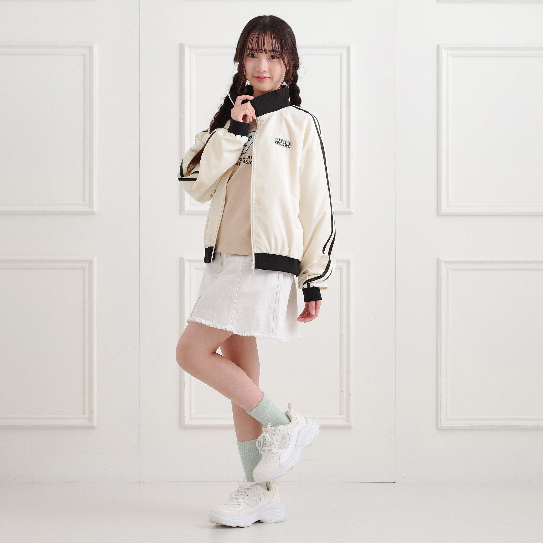 PINK-latte「トラックジャケット」|ブルゾン・スタジャン|