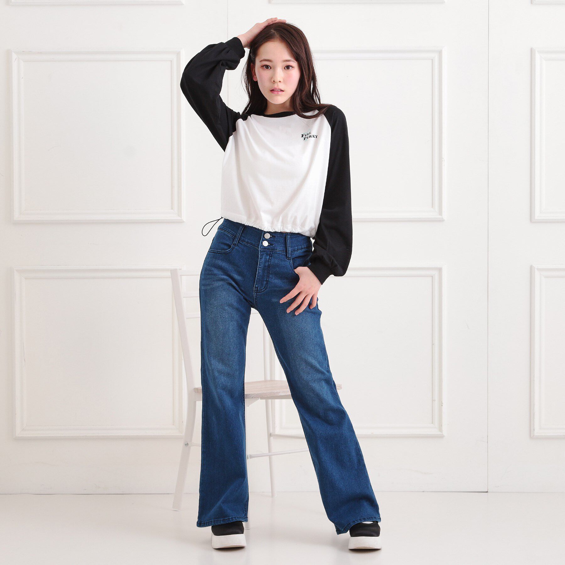 PINK-latte「セミフレアデニムパンツ」|その他|