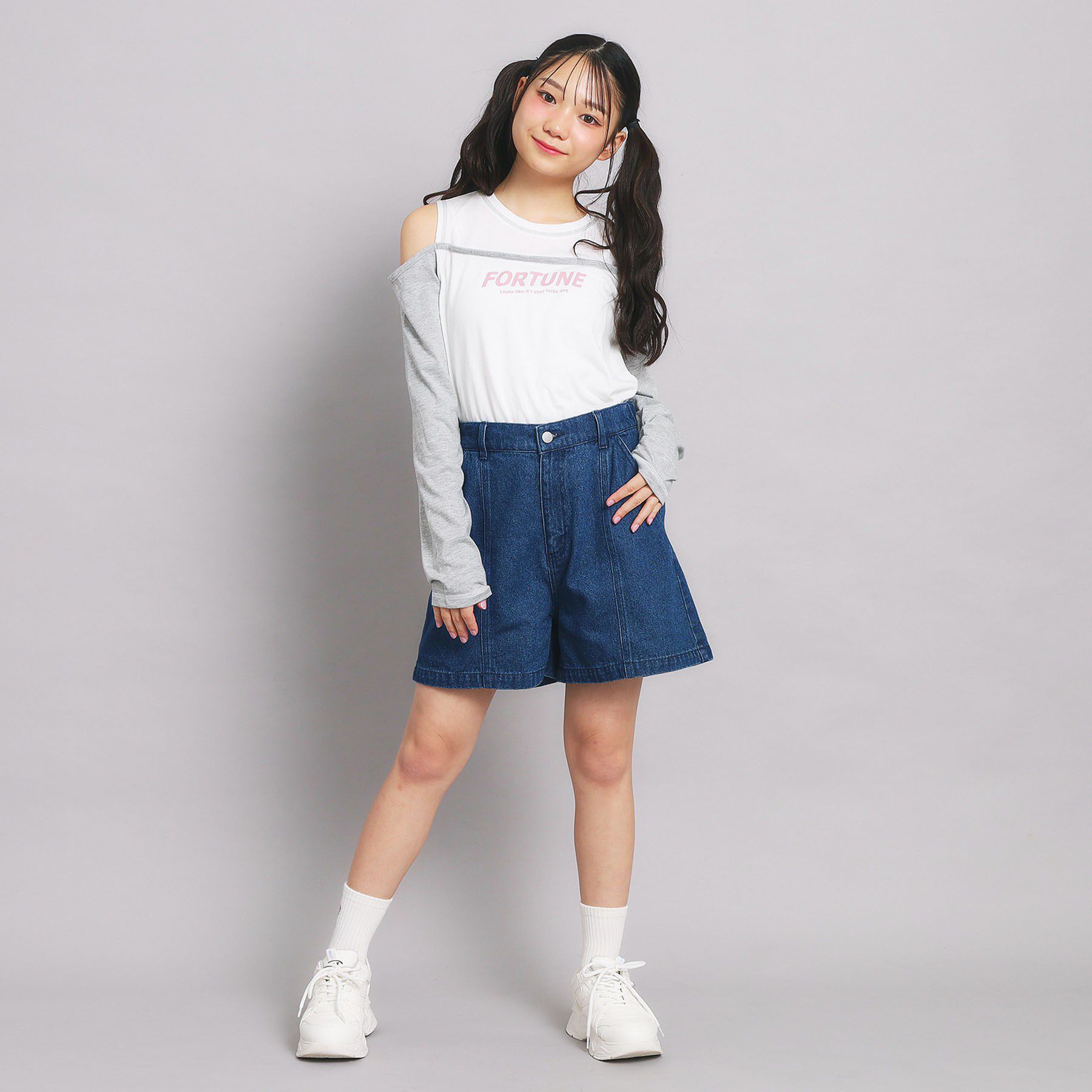 PINK-latte「ハイウエストショートパンツ」|キュロット|