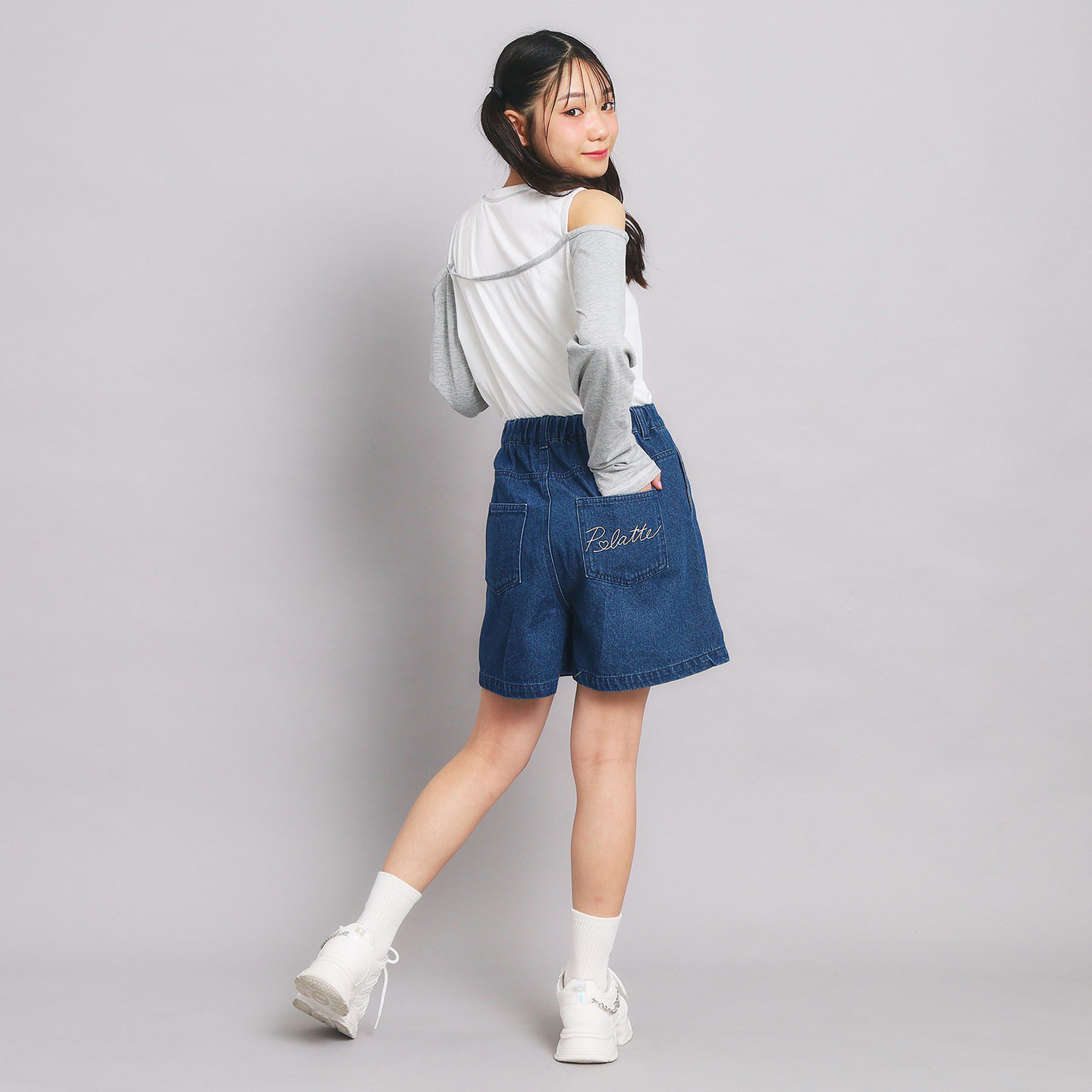 PINK-latte「ハイウエストショートパンツ」|キュロット|