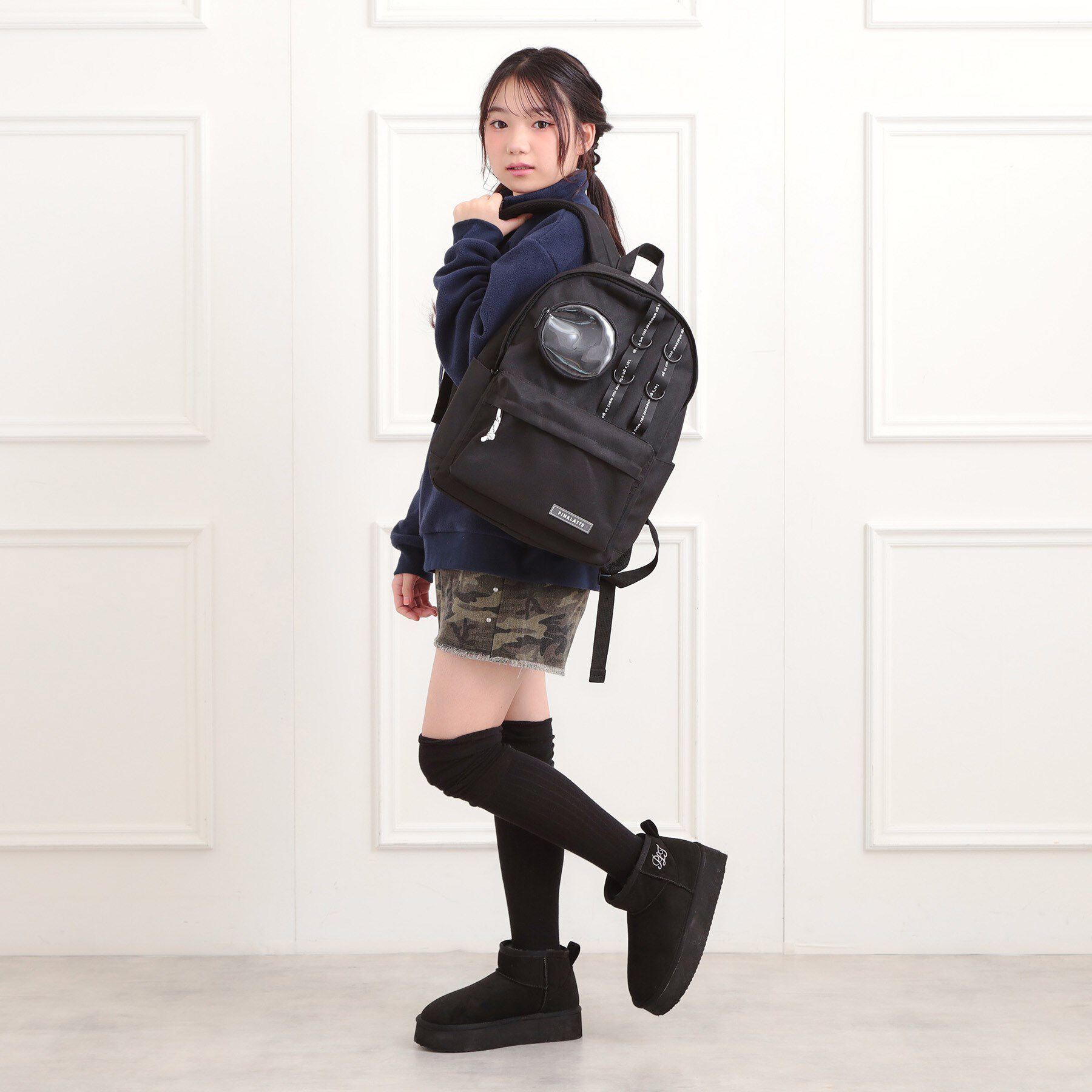 PINK-latte「モール付きマルポケリュック」|リュック|