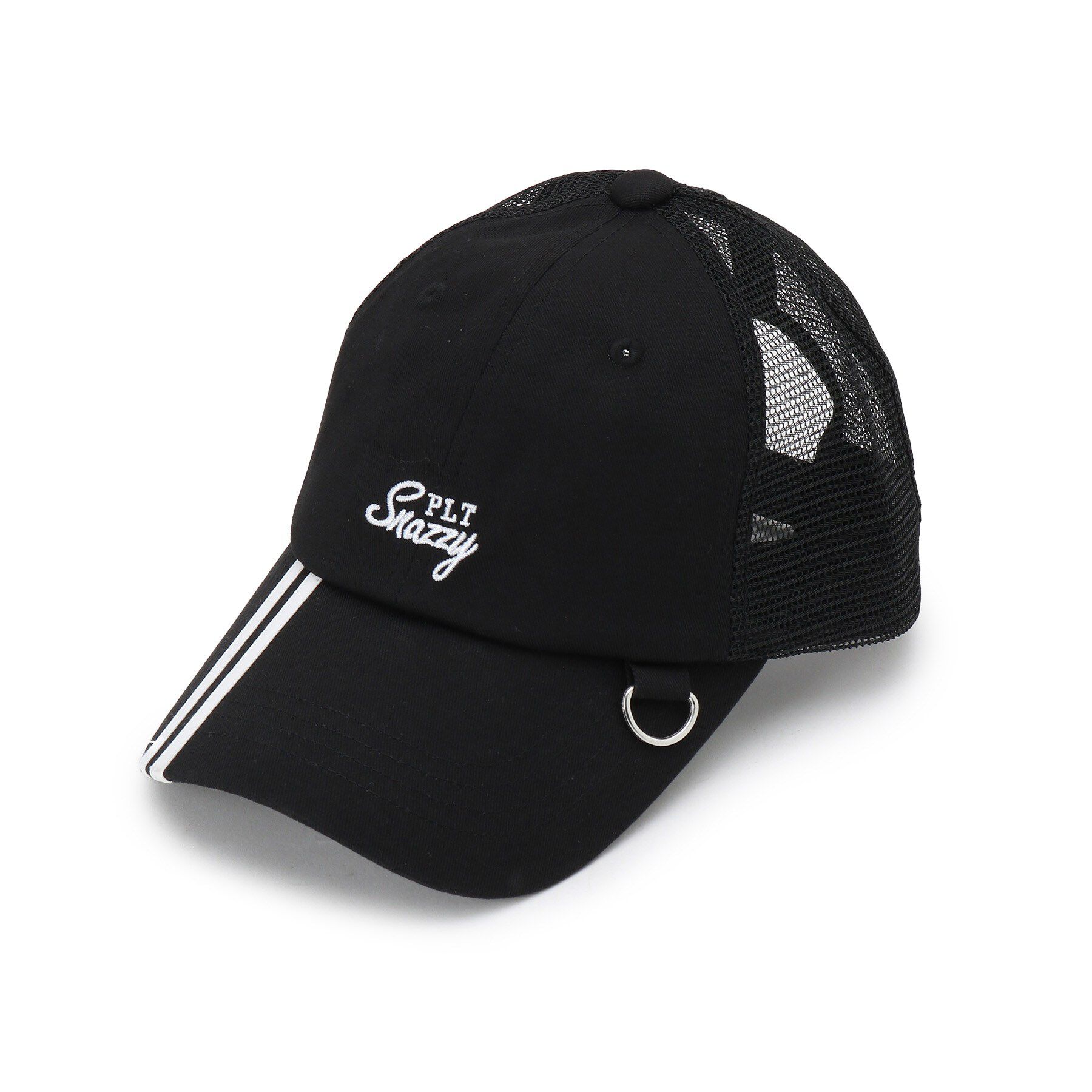 PINK-latte「2本ラインキャップ」|キャップ・キャスケット|ブラック(019)