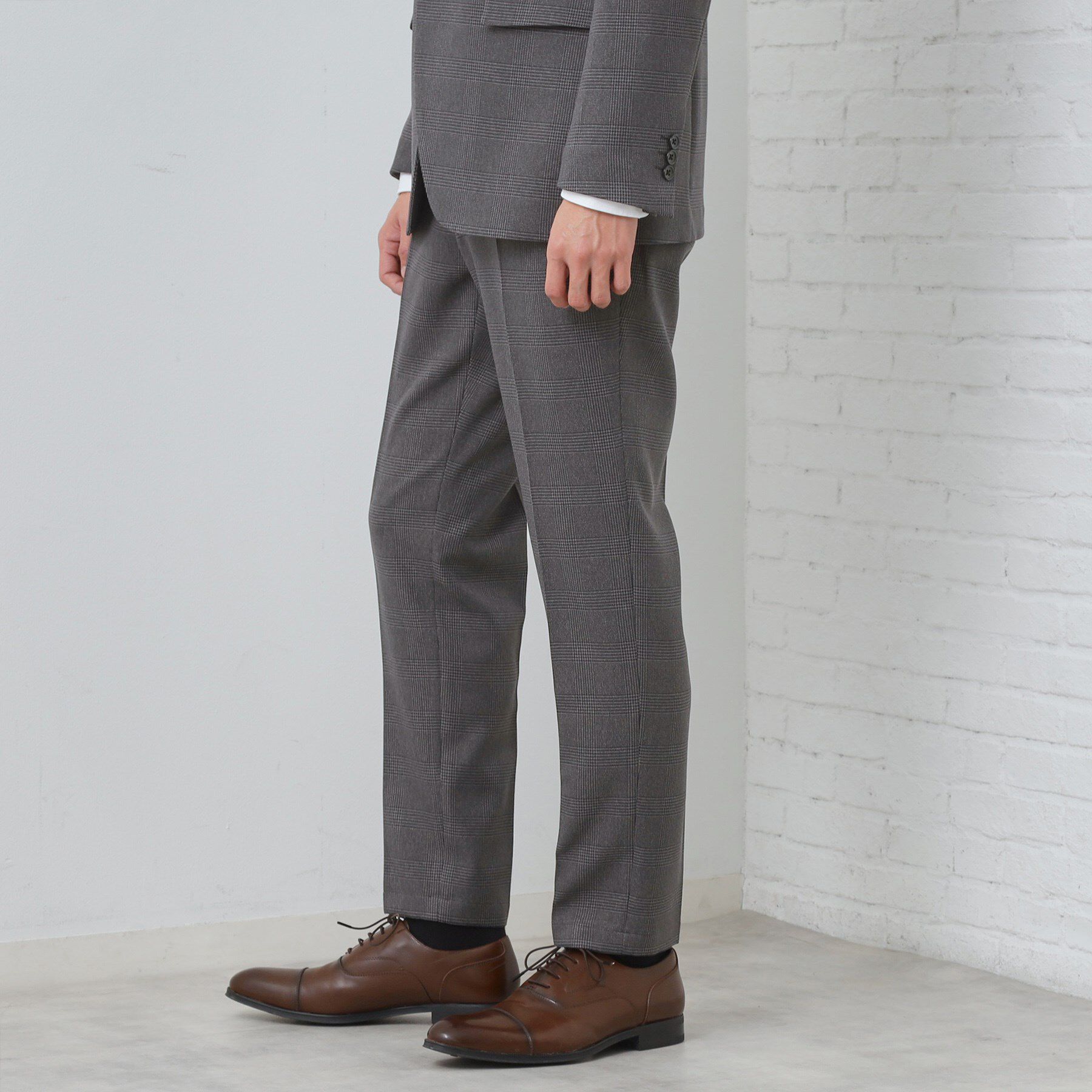 THE SHOP TK「【セットアップ可/防シワ/洗濯機OK】AVANT WOOLYグレンチェックスラックス」|その他|