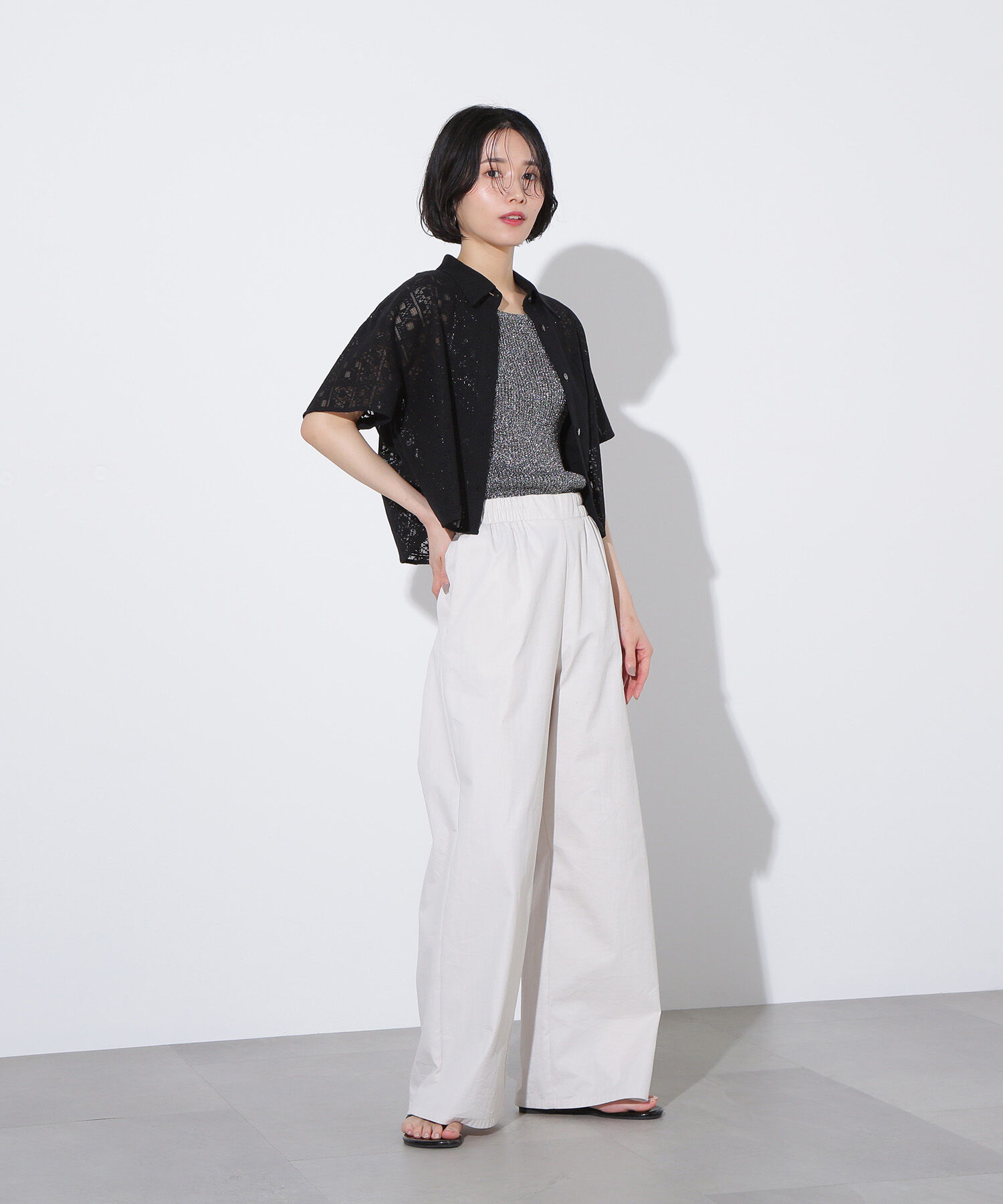  「クロップドレースシャツ」|シャツ・ブラウス|