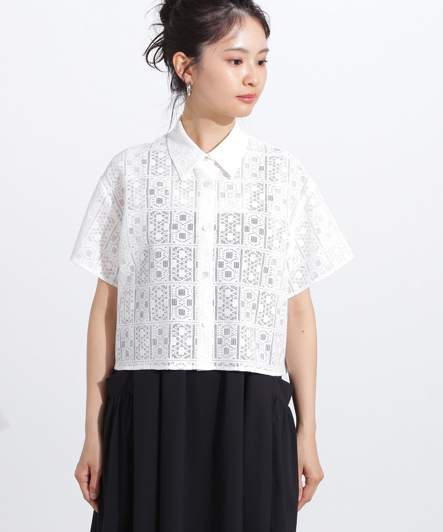  「クロップドレースシャツ」|シャツ・ブラウス|