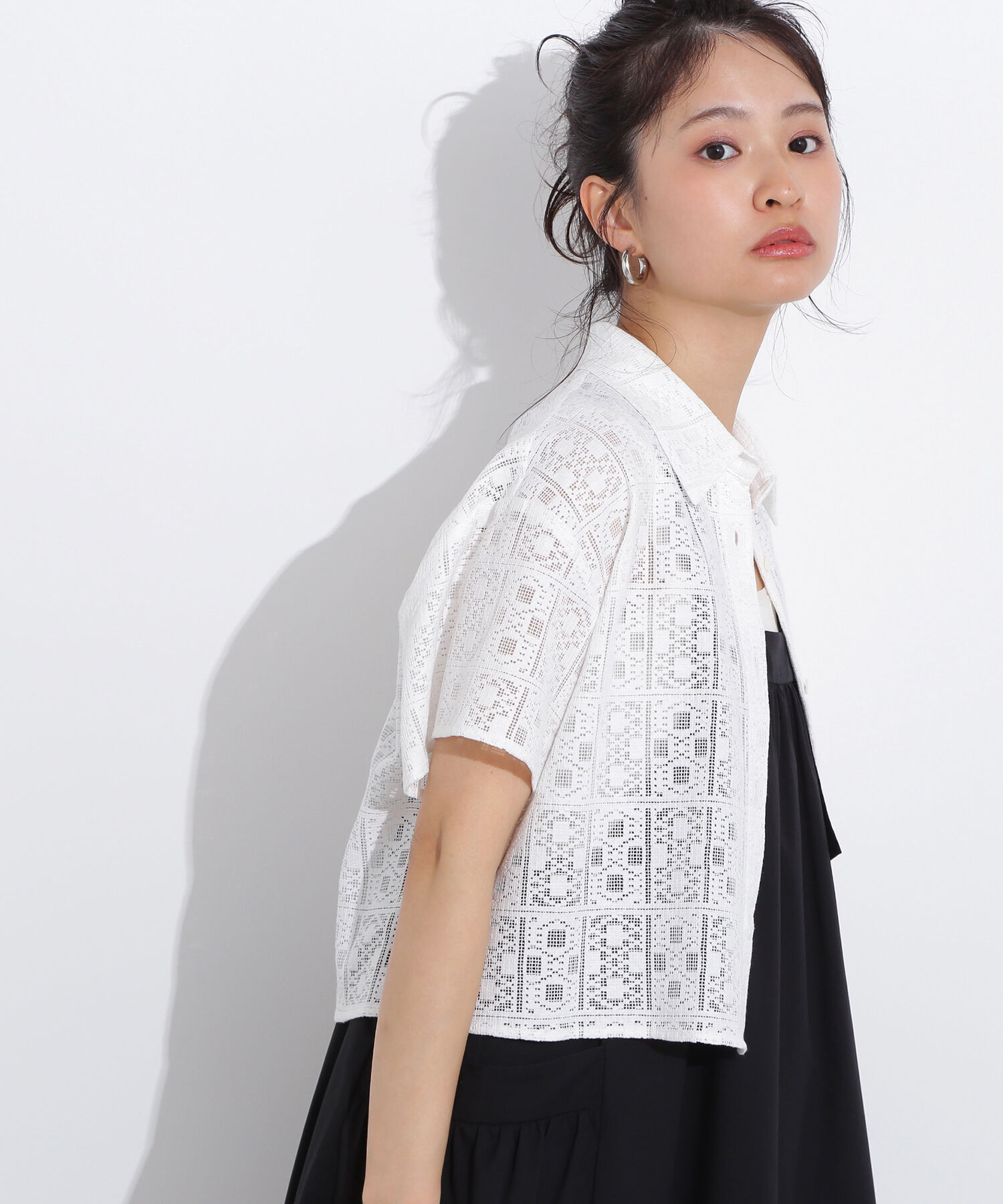  「クロップドレースシャツ」|シャツ・ブラウス|
