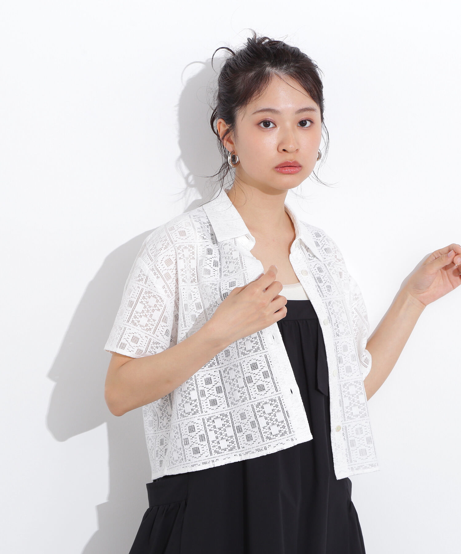  「クロップドレースシャツ」|シャツ・ブラウス|