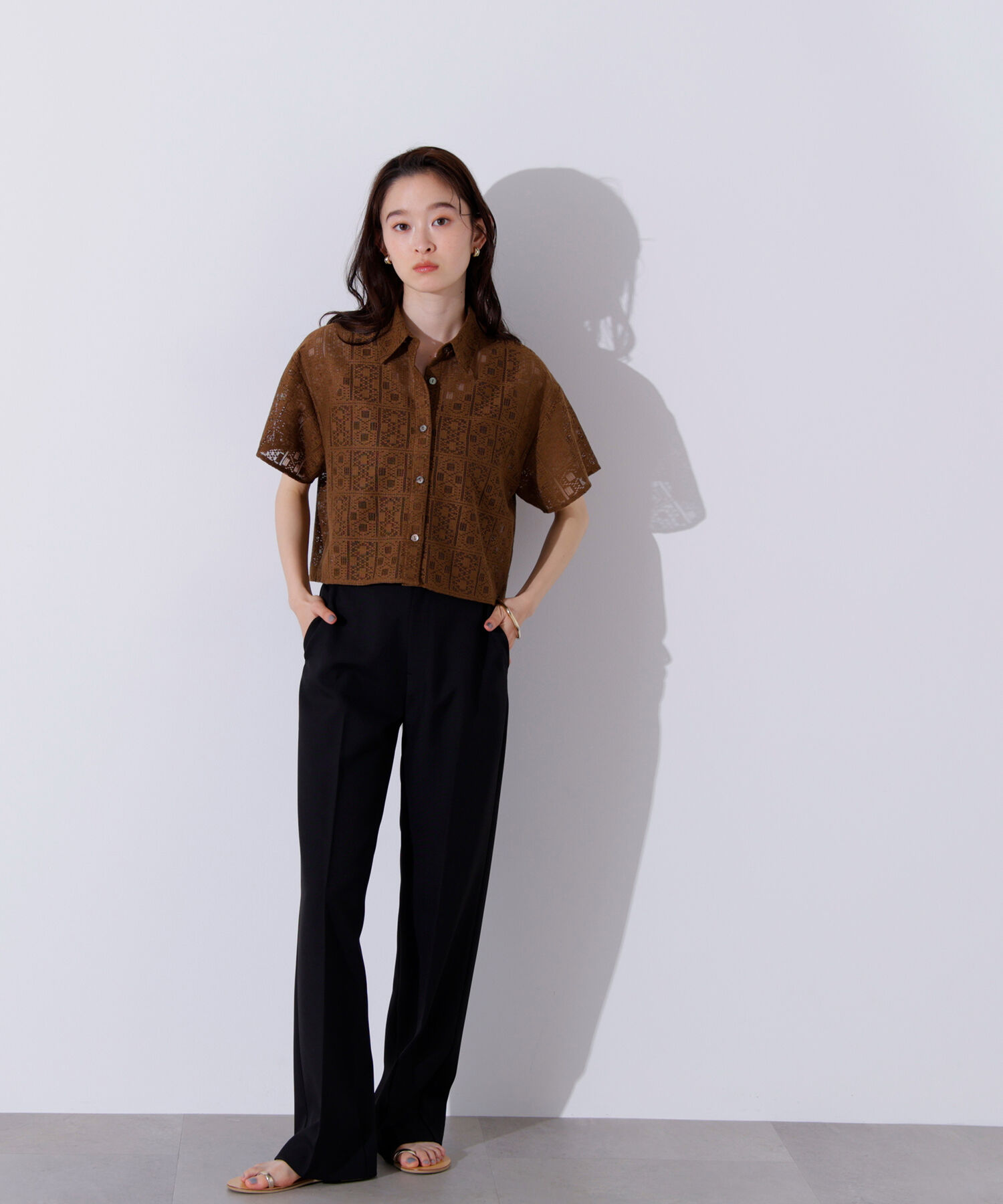  「クロップドレースシャツ」|シャツ・ブラウス|