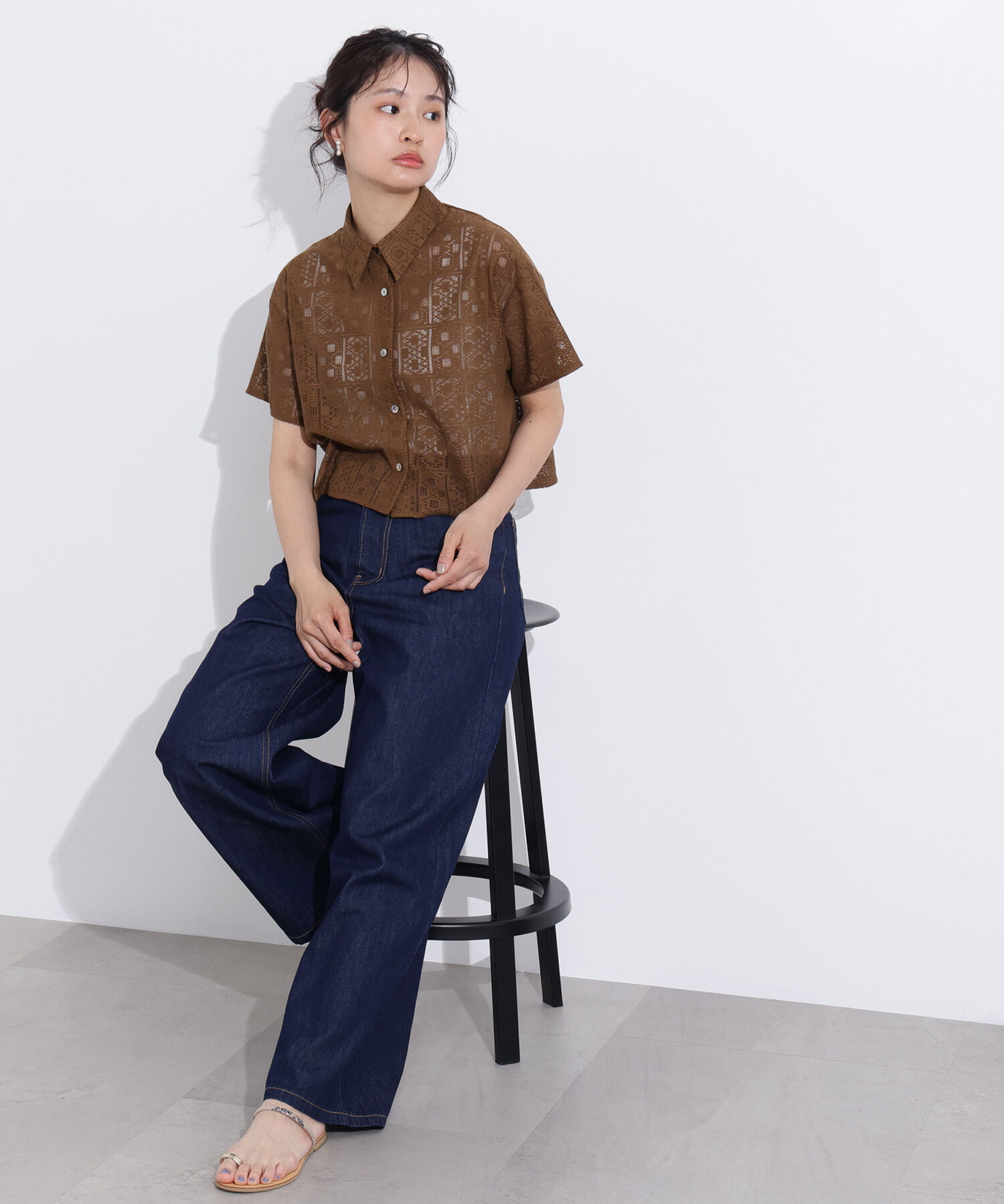  「クロップドレースシャツ」|シャツ・ブラウス|