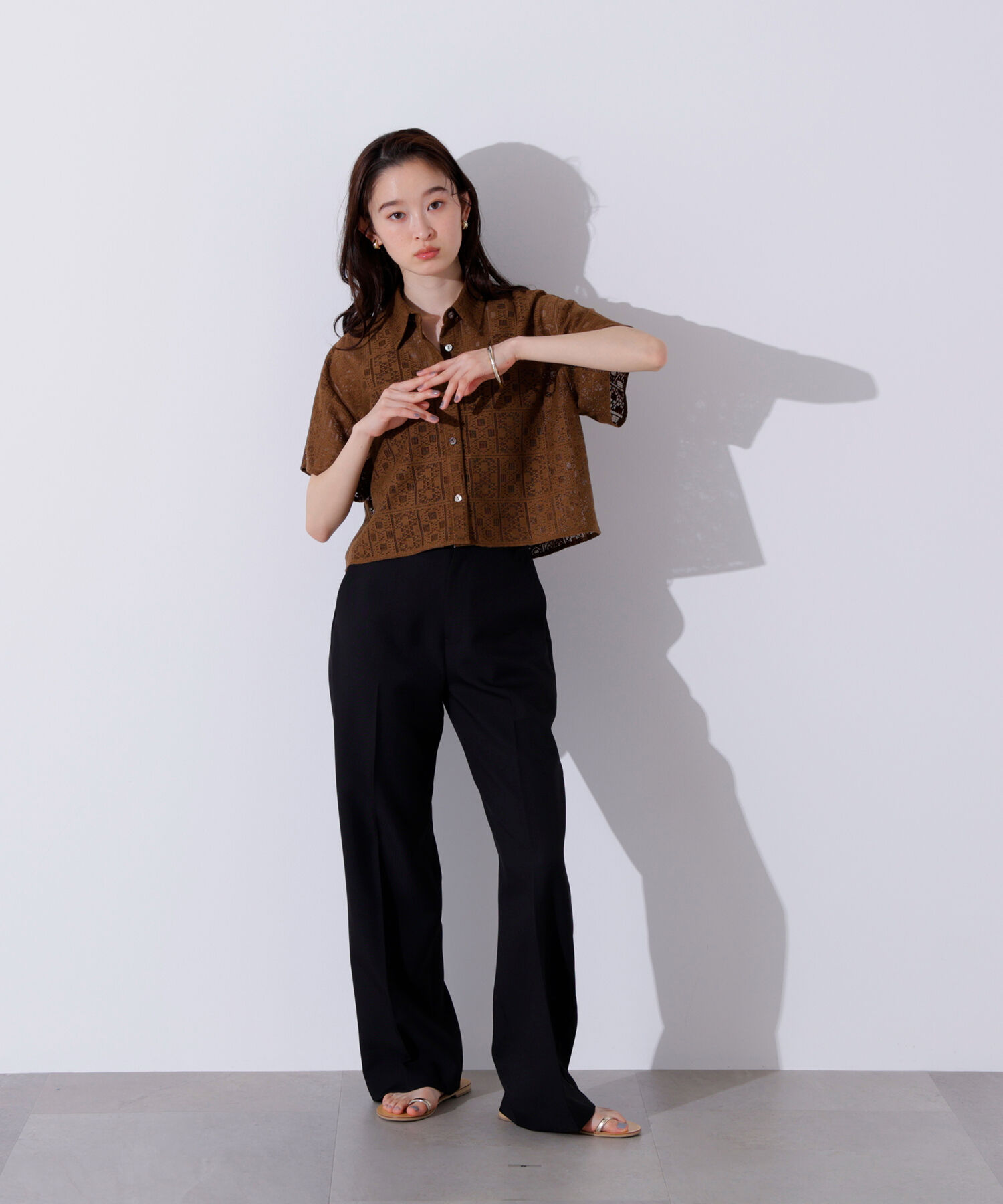  「クロップドレースシャツ」|シャツ・ブラウス|