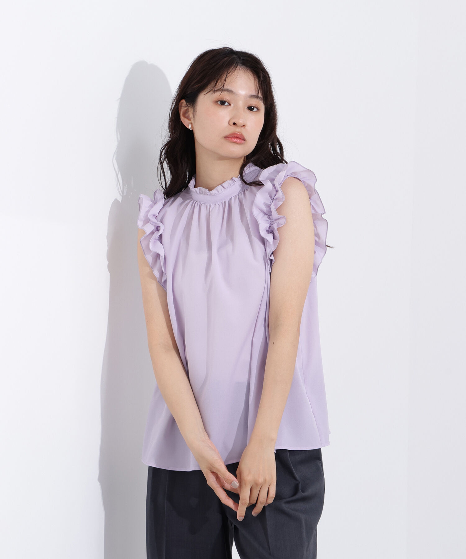  「フリルスリーブバックリボンブラウス」|シャツ・ブラウス|