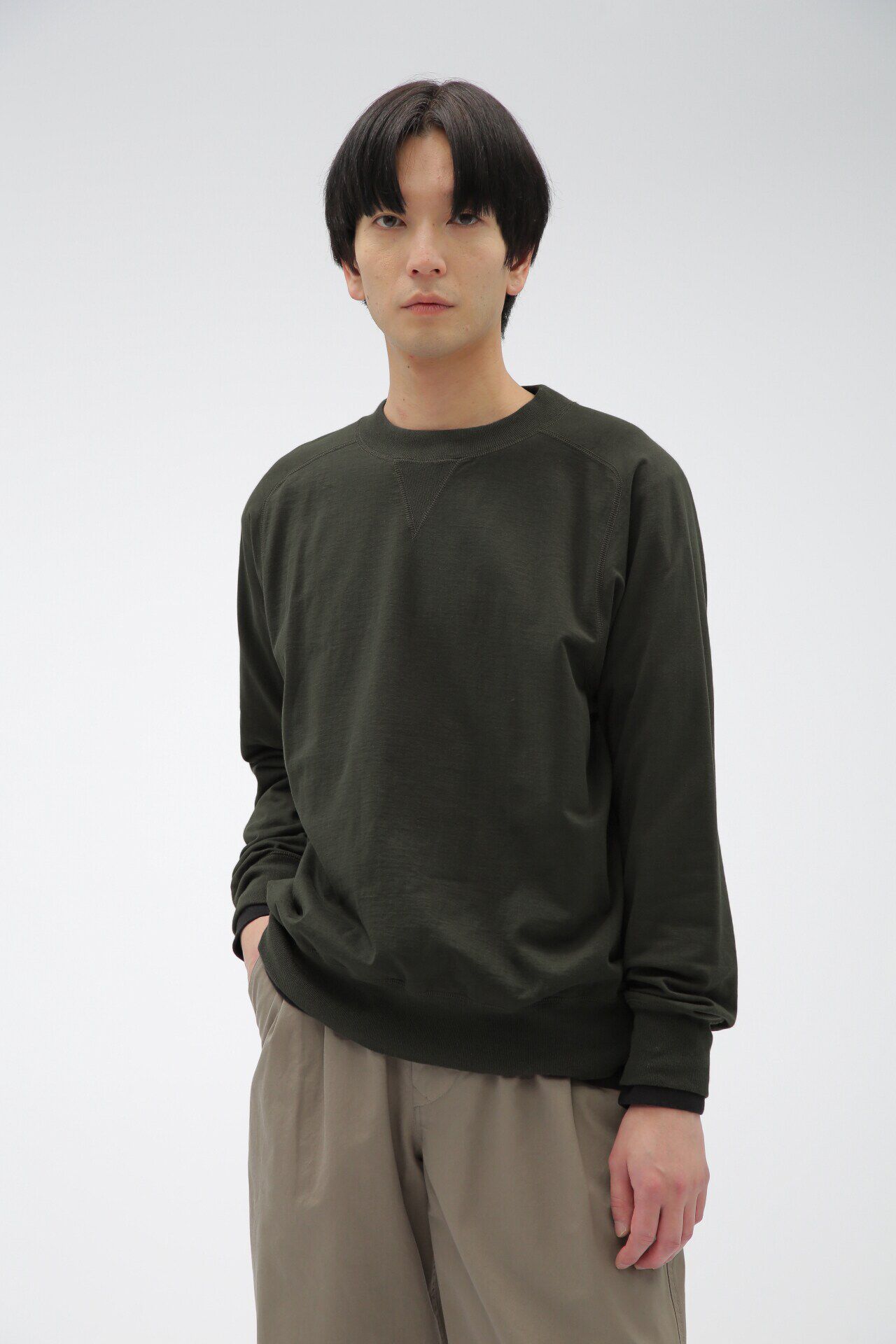 MHL.「COMPACT LOOPBACK JERSEY」|Tシャツ・カットソー|DARK GREEN3