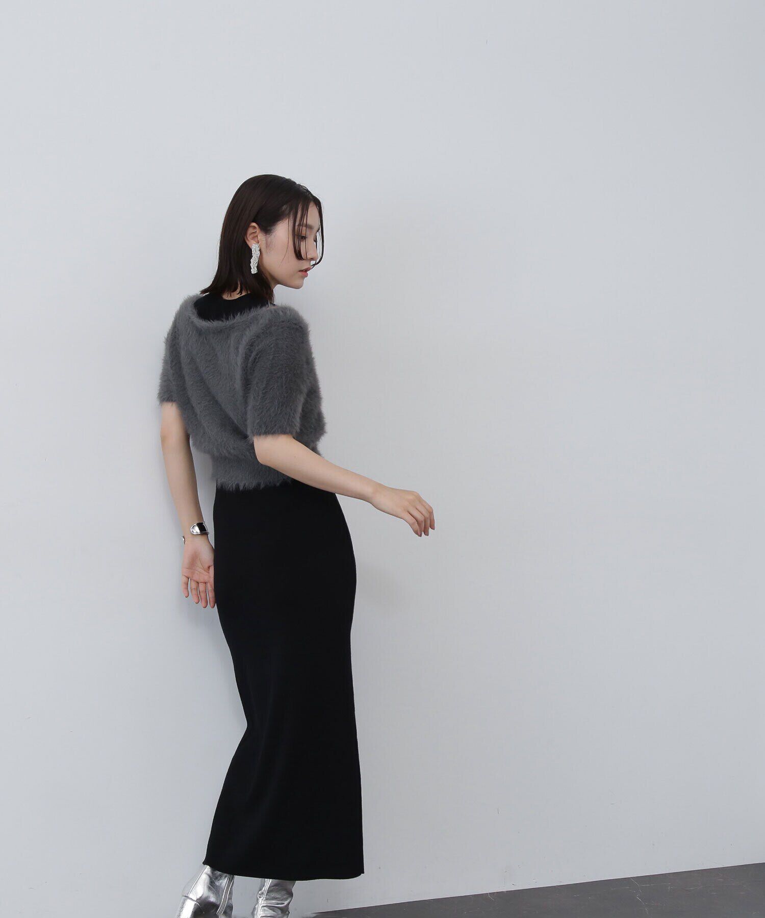  「Uネックフェザーニット＆アメスリニットワンピース」|ワンピース|