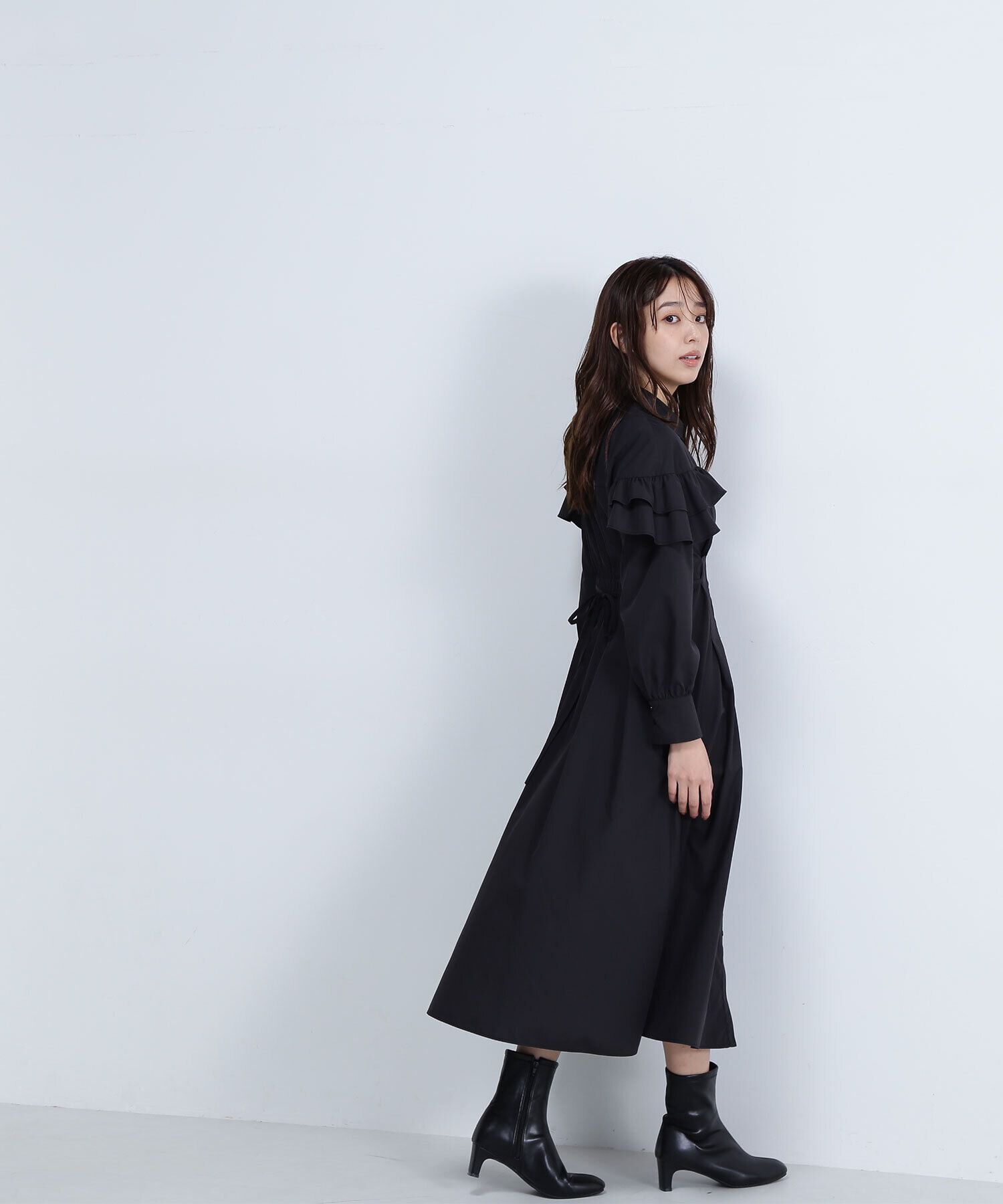  「ヨークフリルシャツワンピース　24AW」|ワンピース|
