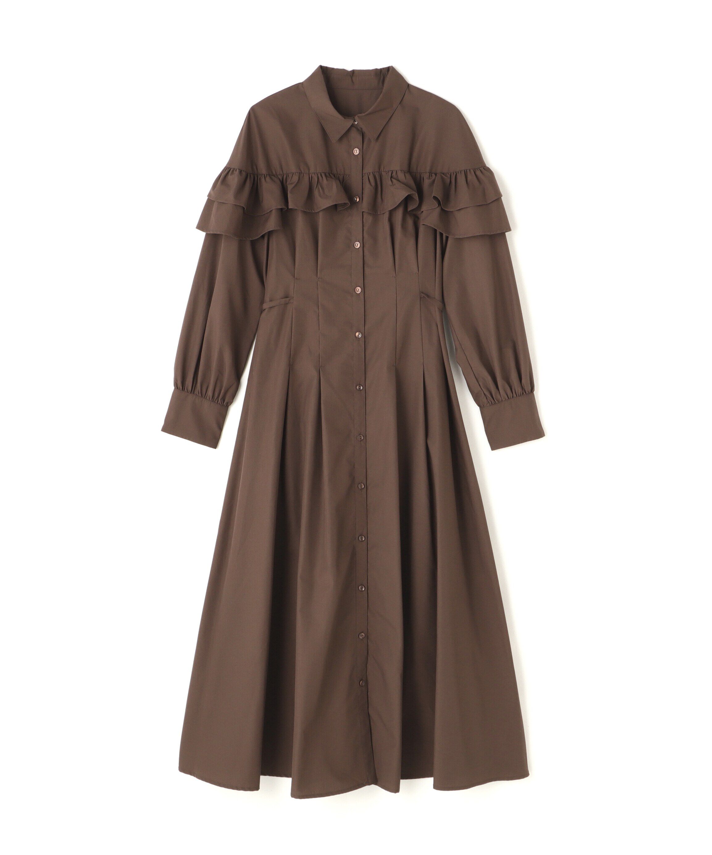  「ヨークフリルシャツワンピース　24AW」|ワンピース|