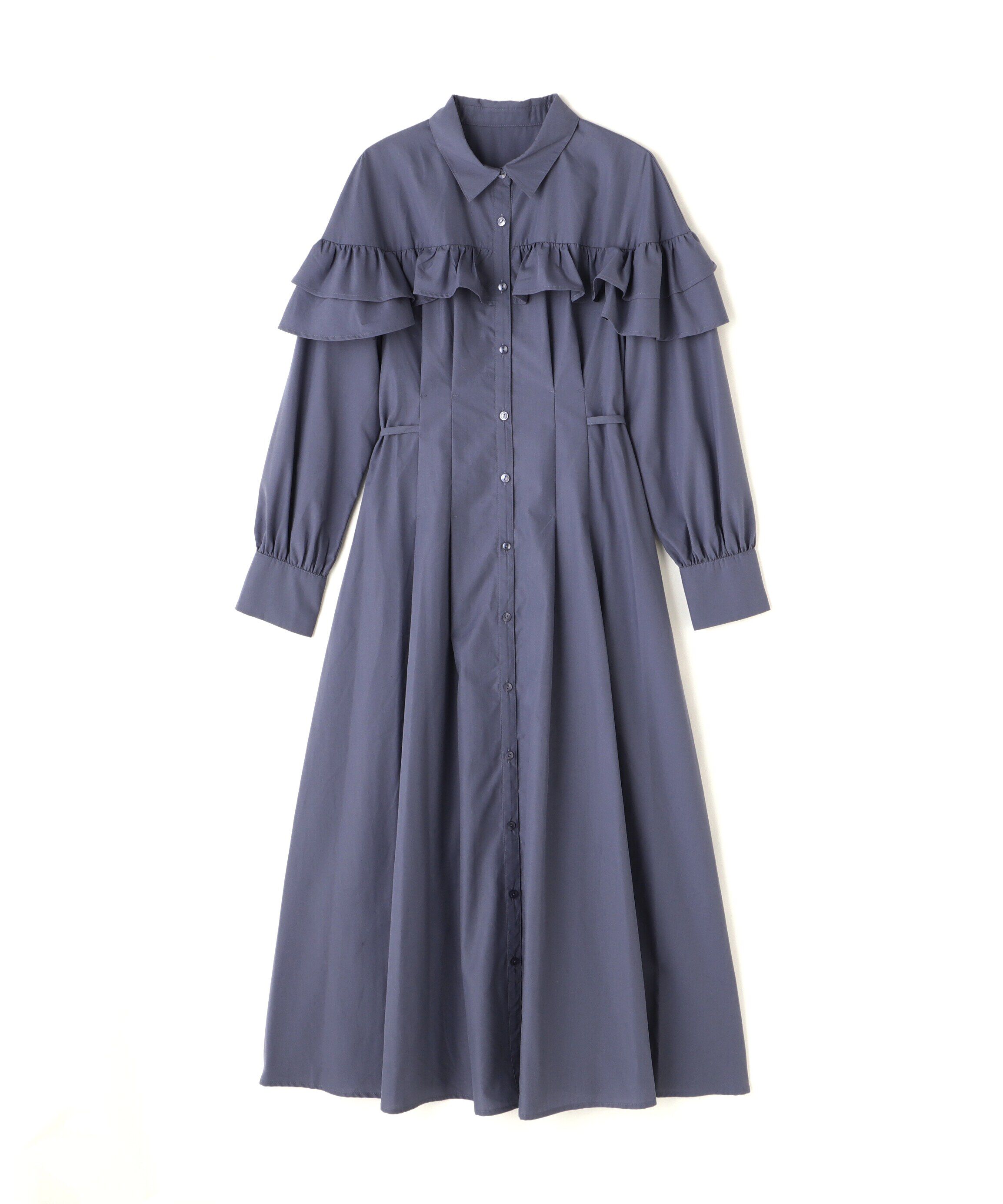  「ヨークフリルシャツワンピース　24AW」|ワンピース|