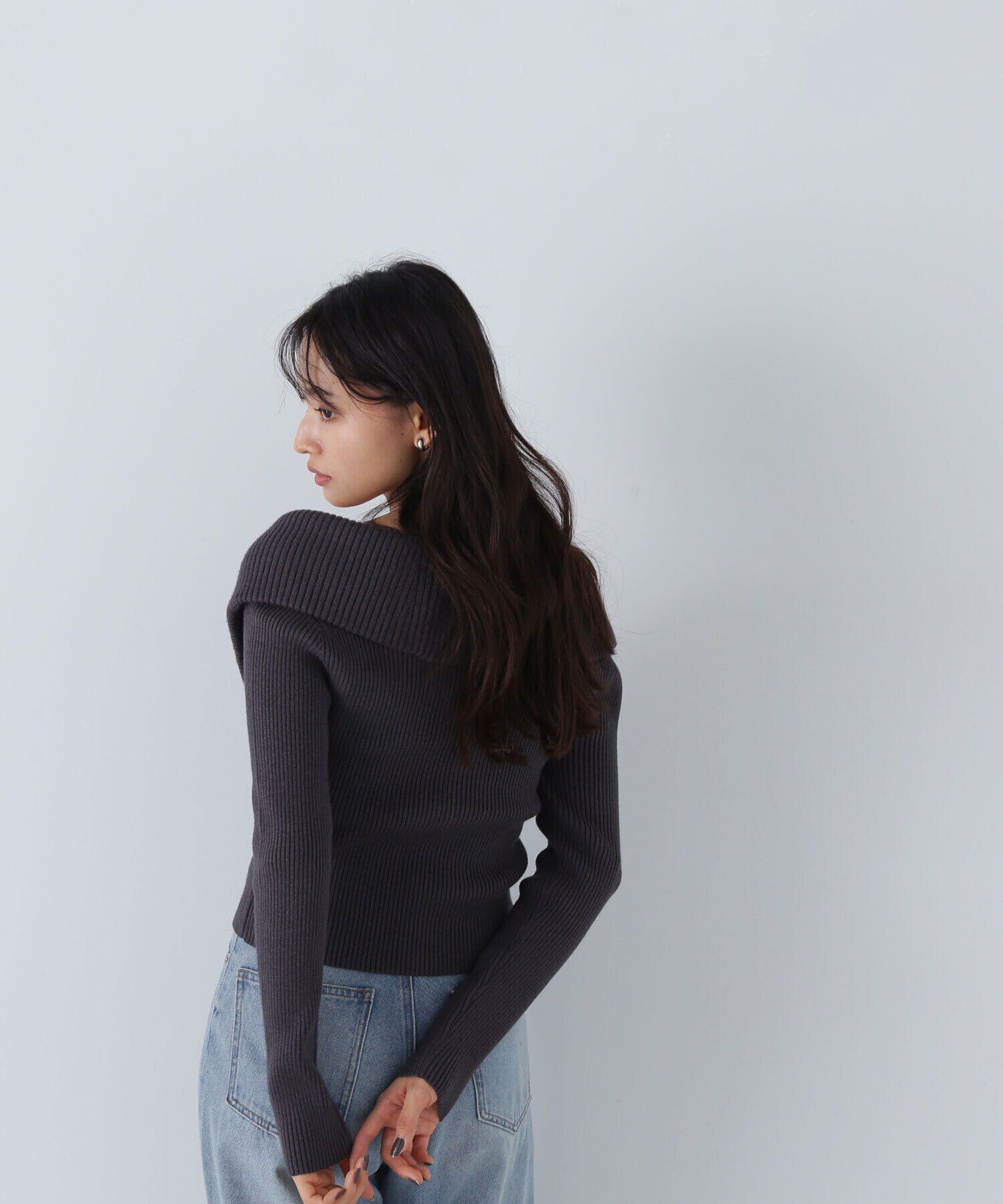  「ビッグカラーダブルジップニット」|ニット・セーター|