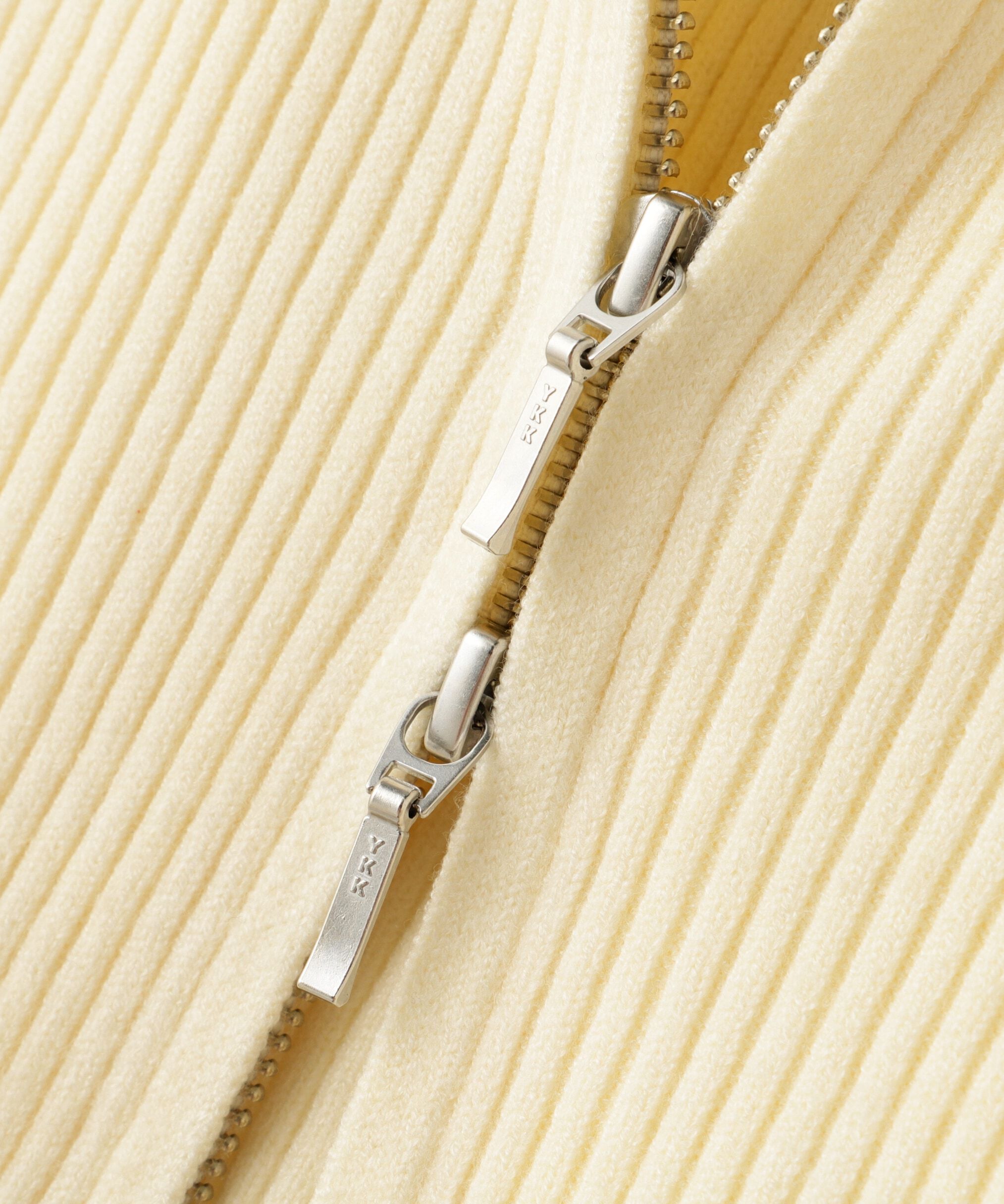  「ビッグカラーダブルジップニット」|ニット・セーター|