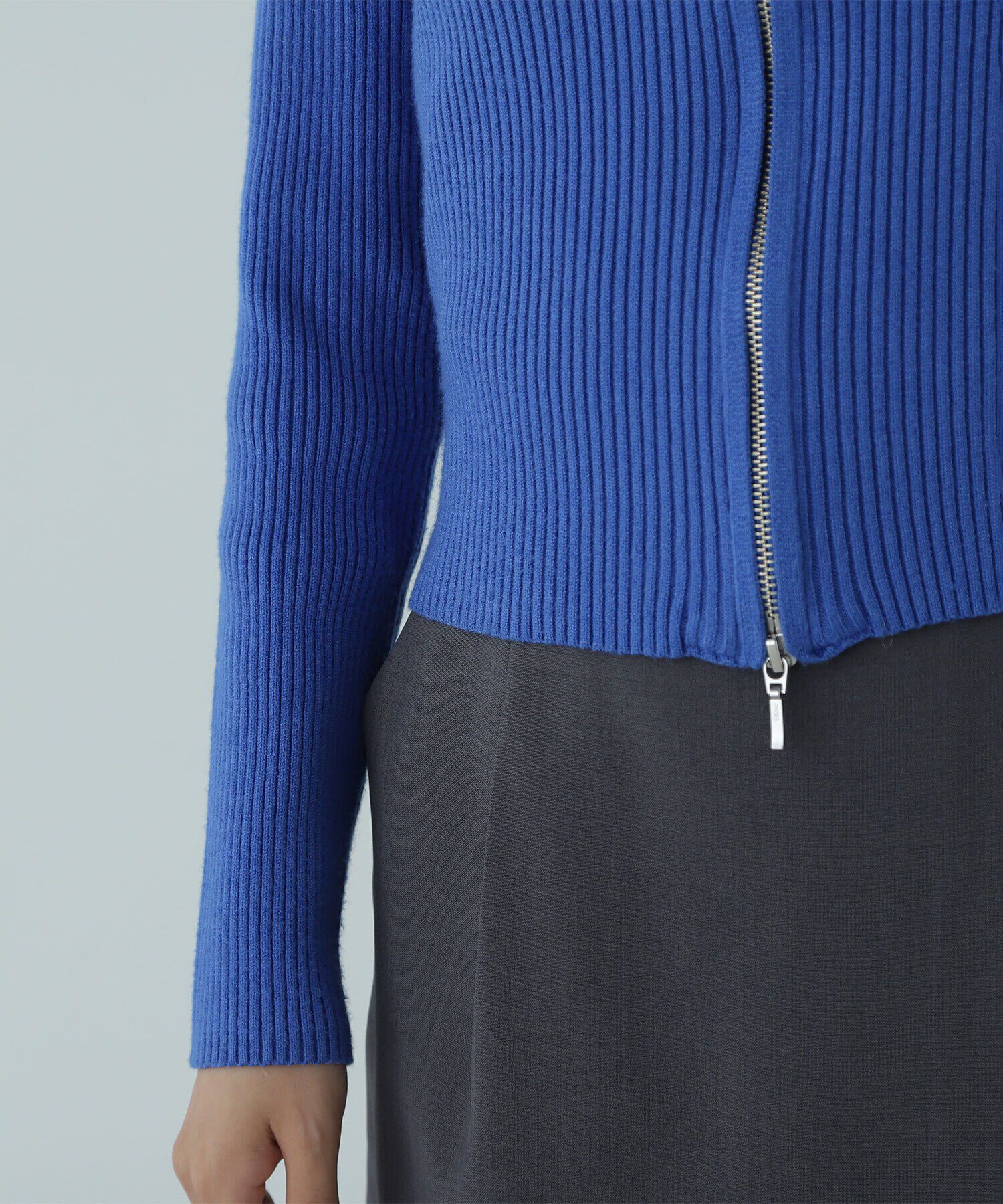  「ビッグカラーダブルジップニット」|ニット・セーター|