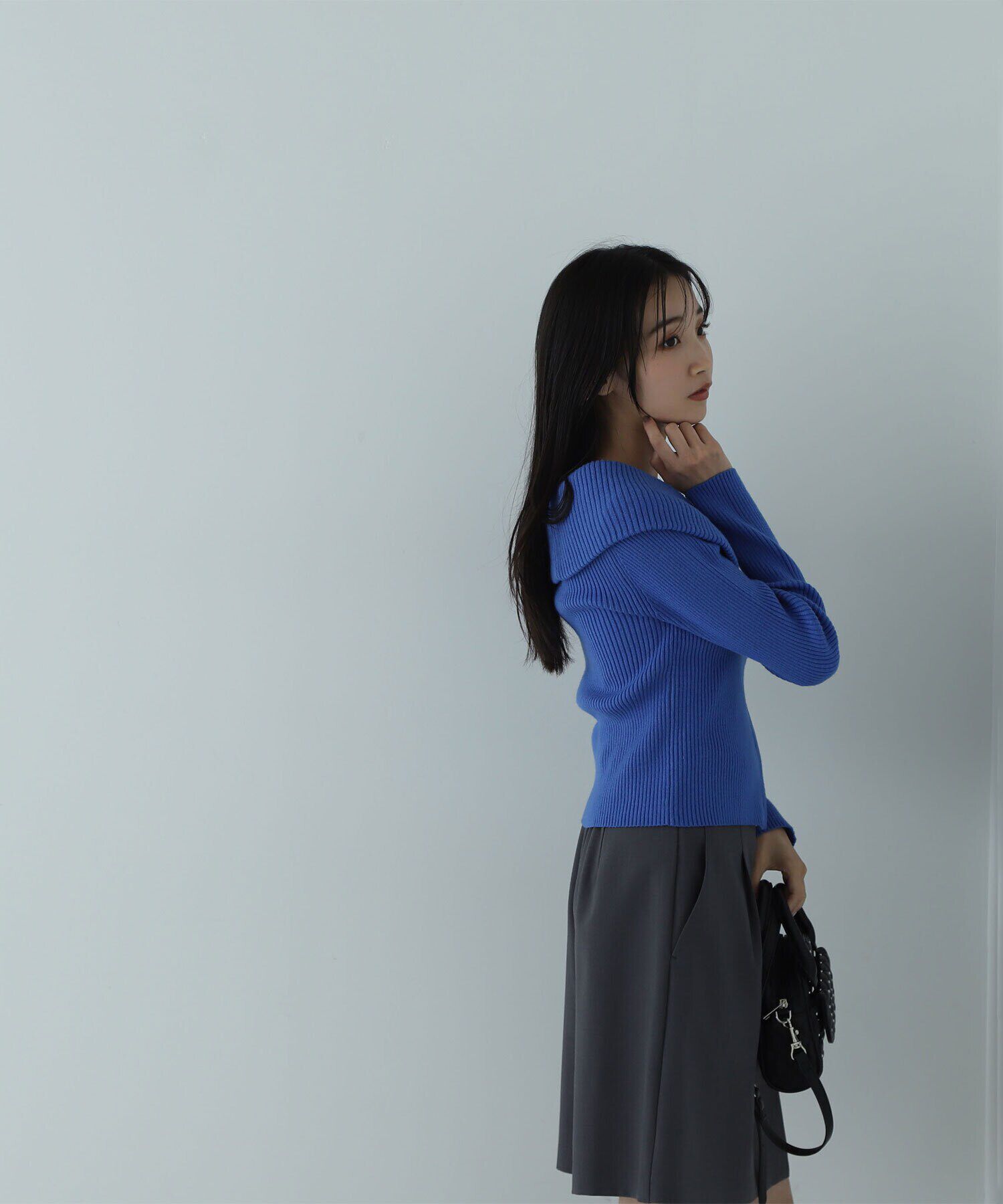  「ビッグカラーダブルジップニット」|ニット・セーター|