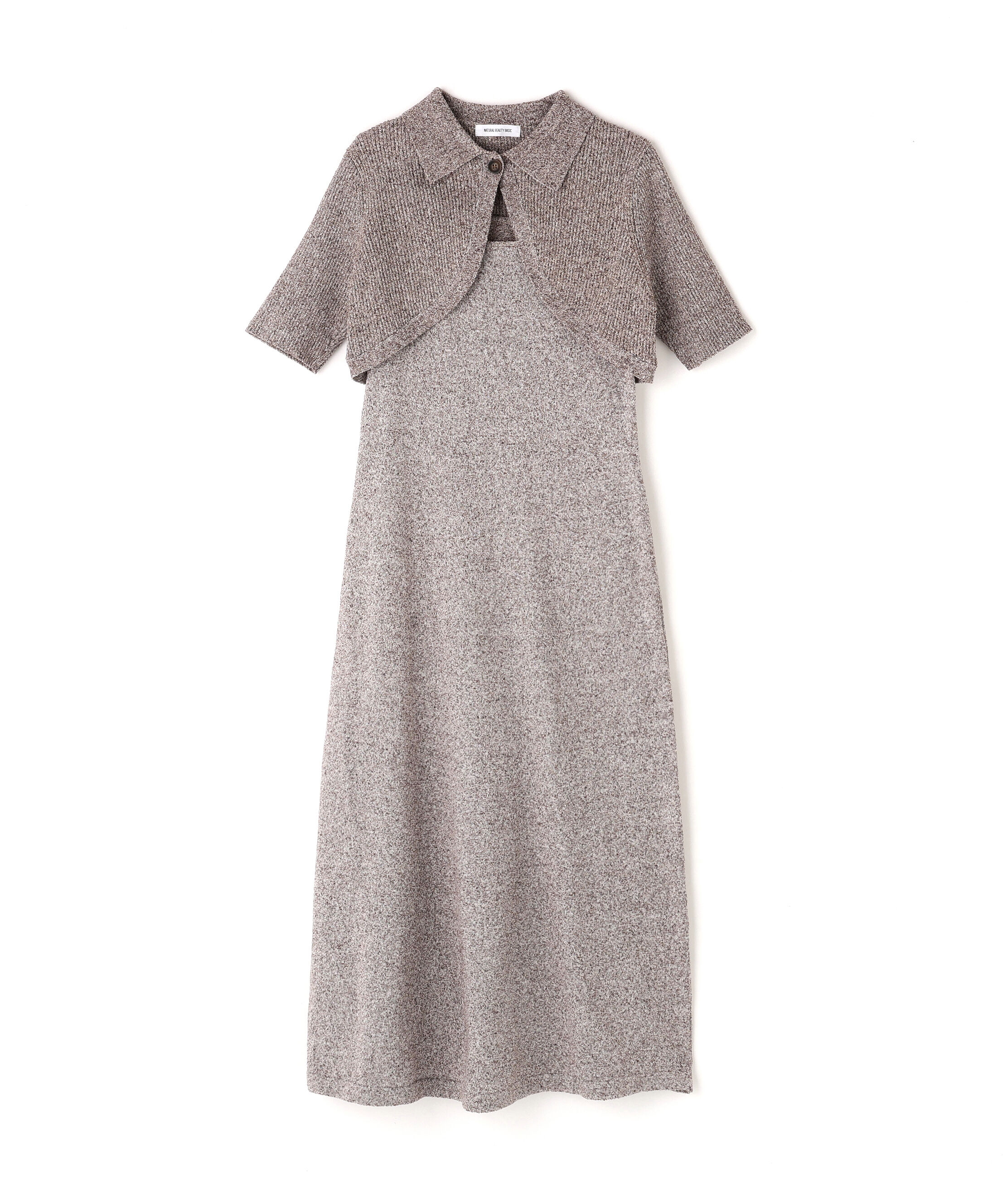  「ショートボレロセットニットワンピース」|ワンピース|