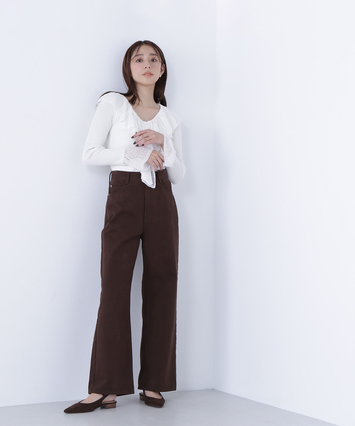  「レーストリムリブニット」|ニット・セーター|