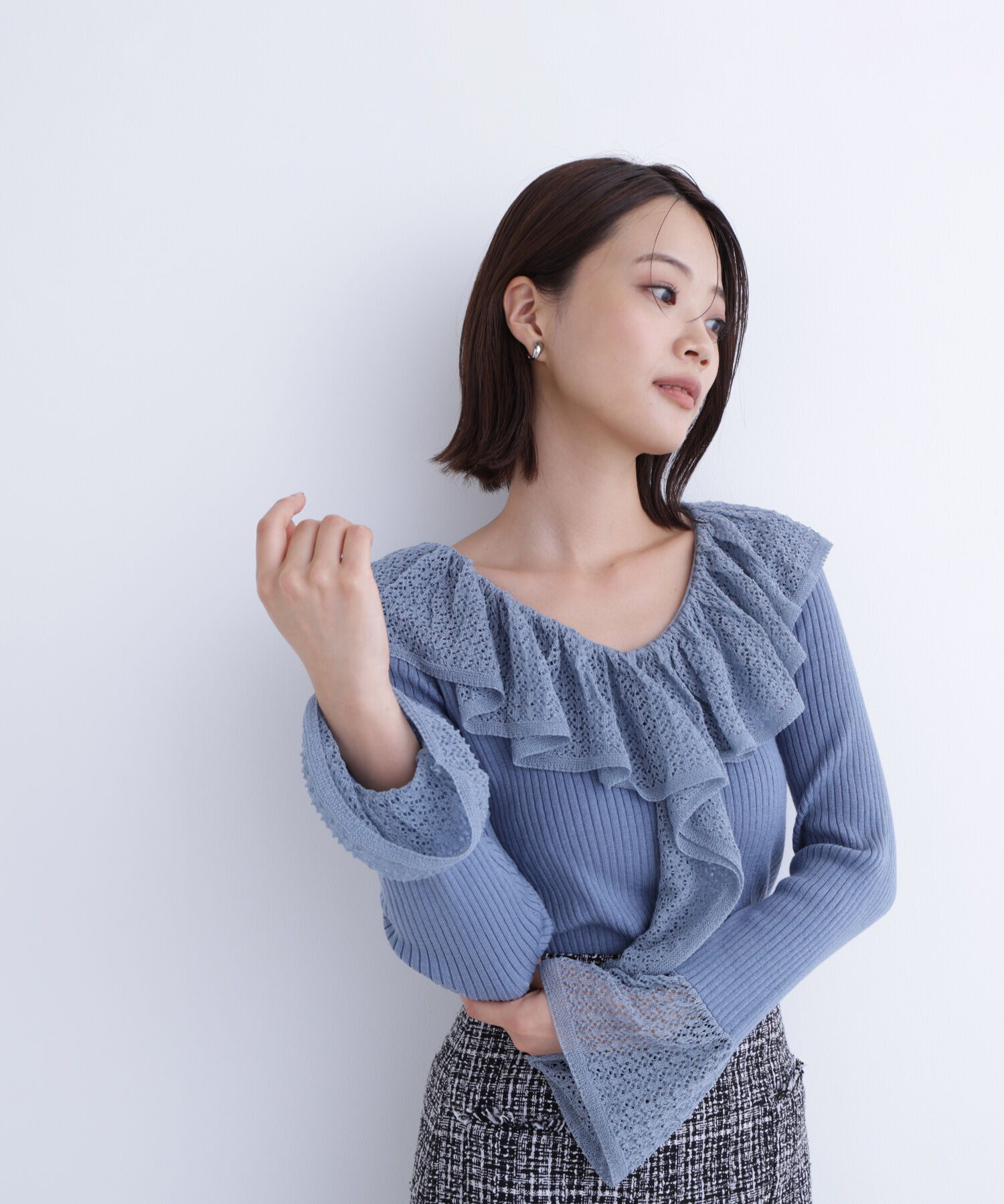  「レーストリムリブニット」|ニット・セーター|